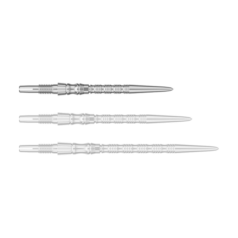 Target Signature Swiss Point TRB stalen dartpunten - zilver Abgebildet ist eine einzelne silberfarbene Dartspitze mit einer Länge von 30 mm. Das Produkt scheint aus der Serie 'Target SwissPoint Signature TRB' zu stammen.