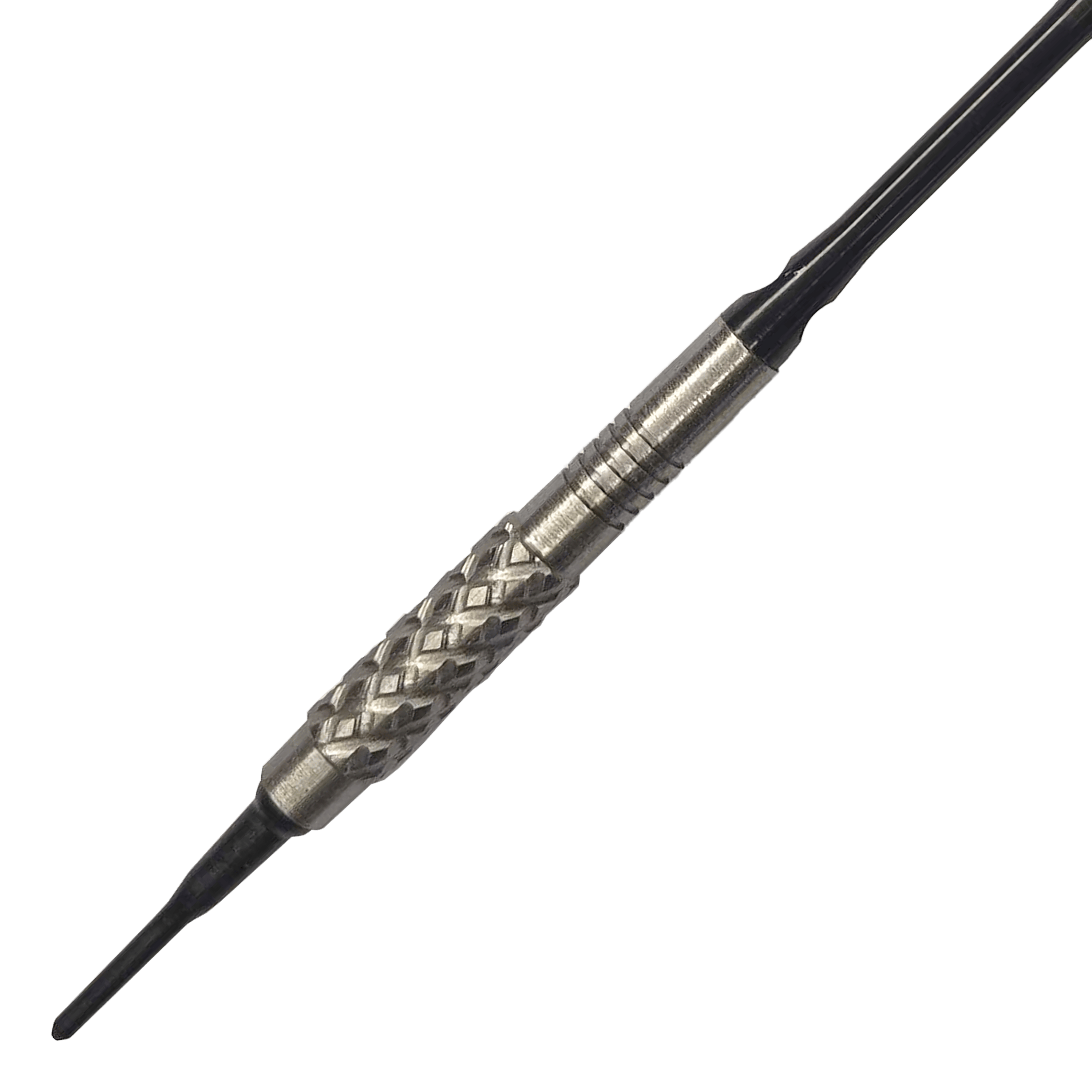 McDart 85 Tungsten V4 zachte darts - 16g Dies ist ein McDart 85er Tungsten V4 Softdart mit einem Gewicht von 16g. Der Dartpfeil hat eine silberne, gerändelte Griffzone für besseren Halt.
