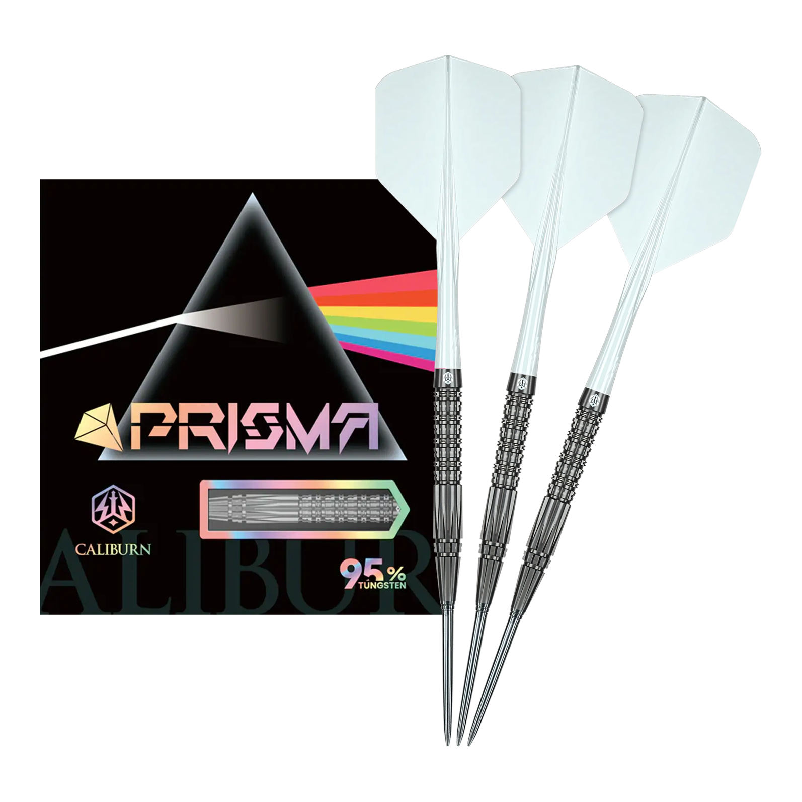 Caliburn Prisma P2 stalen dartpijlen - 20,5 g Auf dem Bild sieht man die Caliburn Prisma P2 Steeldarts, 20,5g. Diese Steeldarts bieten ein modernes Design für Turnierspieler.