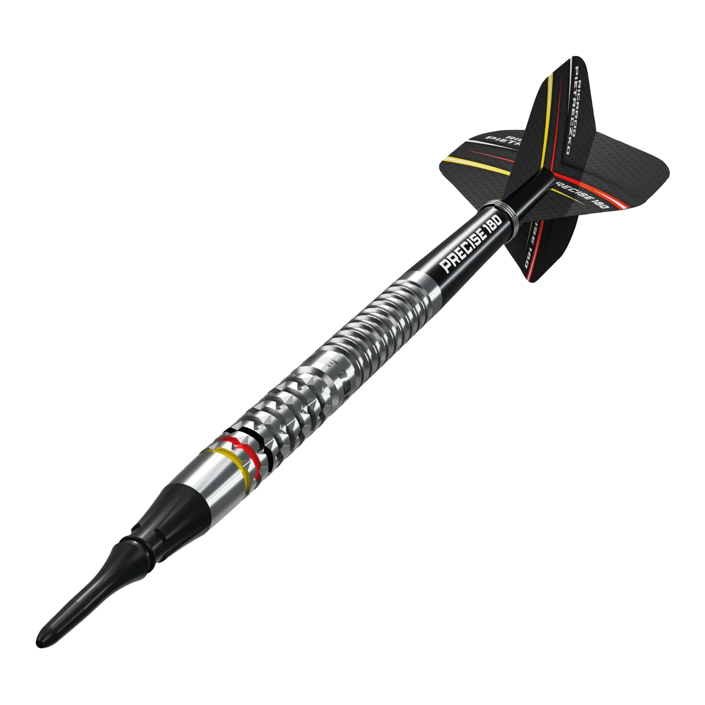 Precise 180 Ricardo Pietreczko GEN1 softdarts Das Bild zeigt die Precise 180 Ricardo Pietreczko GEN1 Softdarts. Diese Darts sind speziell für Softdart-Liebhaber entwickelt.