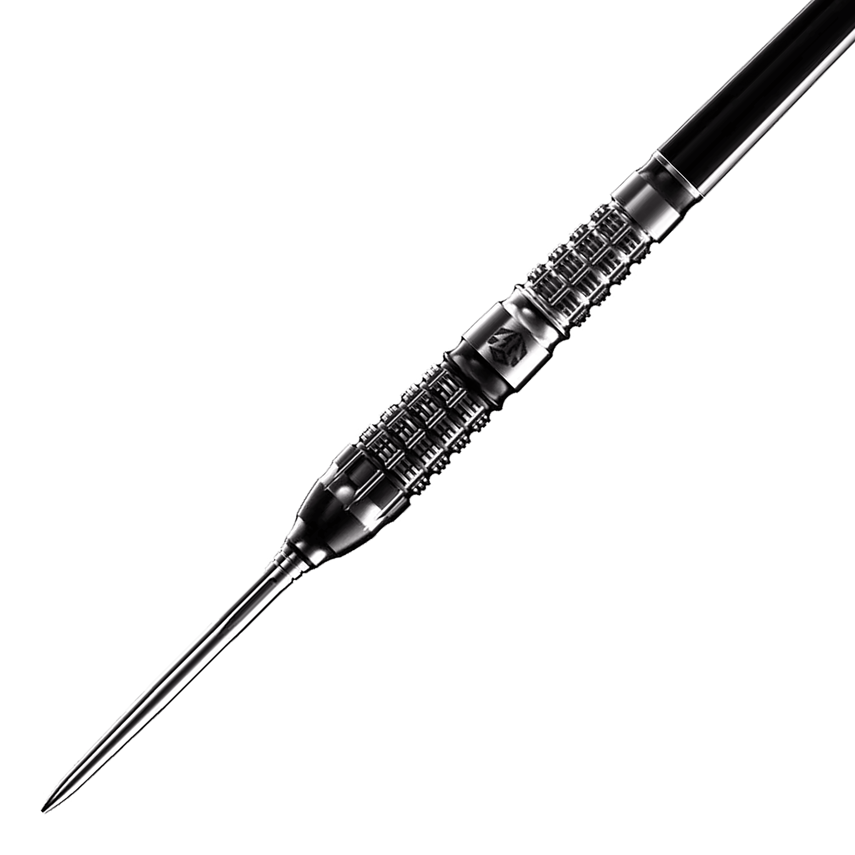 Caliburn Sword S5 Steeldarts - 23,5g Das Bild zeigt einen Caliburn Sword S5 Steeldart mit einem Gewicht von 23,5g. Der Dartpfeil hat ein elegantes, schwarzes Design und eine strukturierte Griffzone.