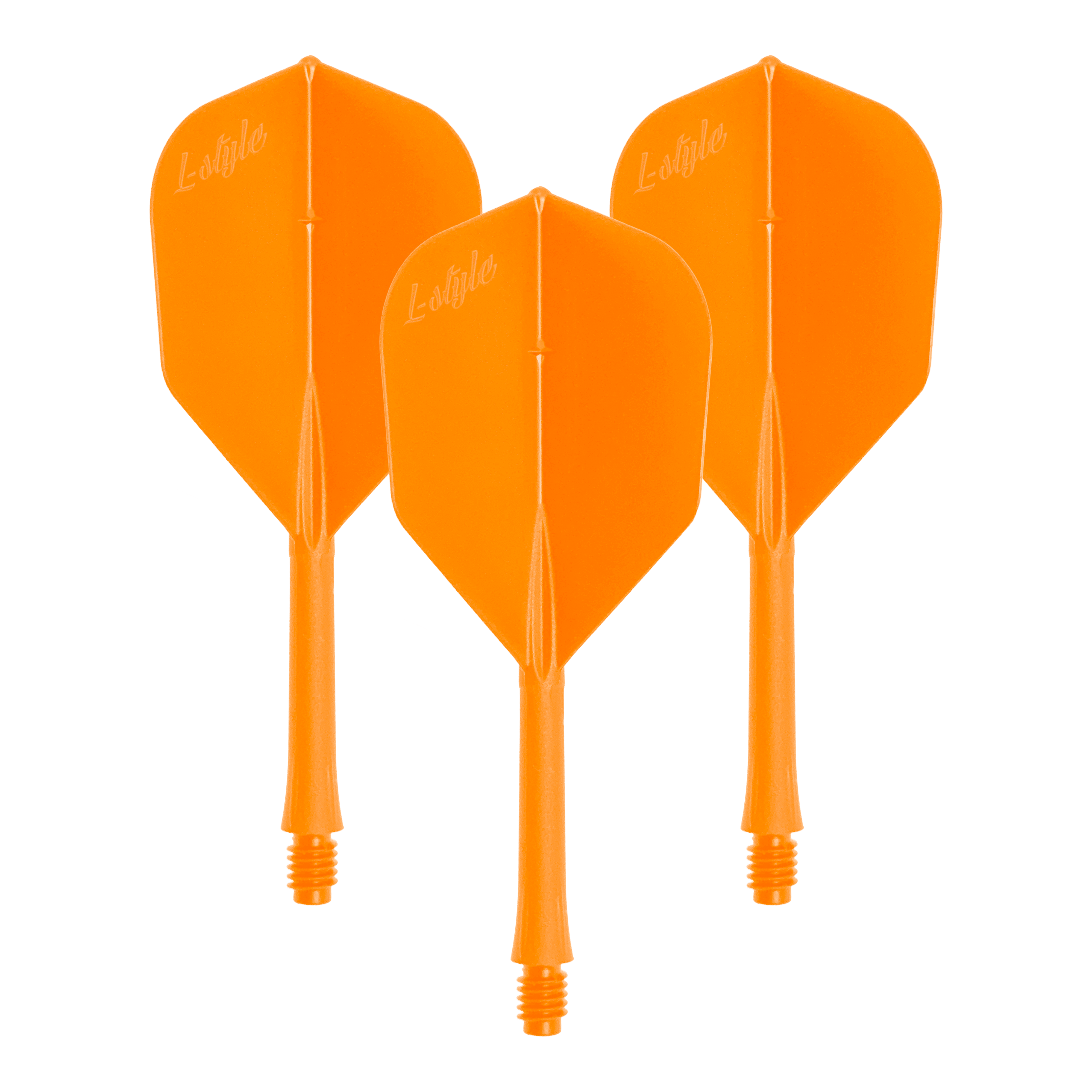 Ein Set von BarFlight Dartflügen in Neonorange wird dargestellt. Die Dartflüge sind für das Dartspiel bestimmt.