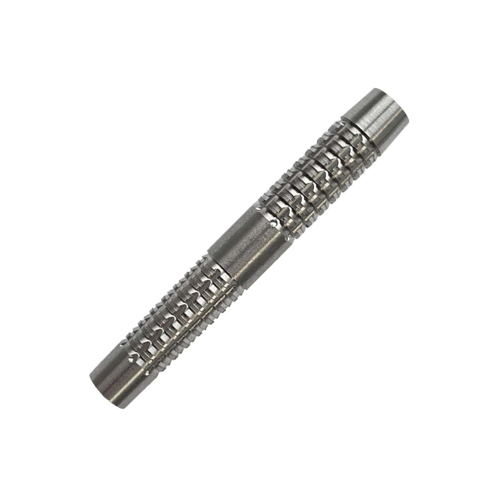 McDart SilverGrip Softdart Vaten - 20g Das Bild zeigt einen McDart SilverGrip Softdart Barrel mit einem Gewicht von 20g. Der Barrel ist aus Metall und hat eine strukturierte, griffige Oberfläche.