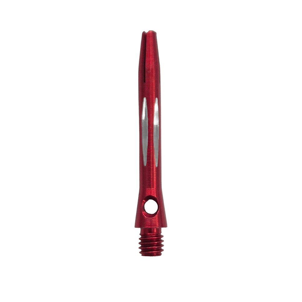 Diamantgeslepen aluminium assen - Rood - 35 mm Dieses Bild zeigt den Diamond Cut Aluminium Shafts - Rot - 35mm. Es ist ein Dart-Schaft aus rotem Aluminium mit Diamantschliff und 35mm Länge.