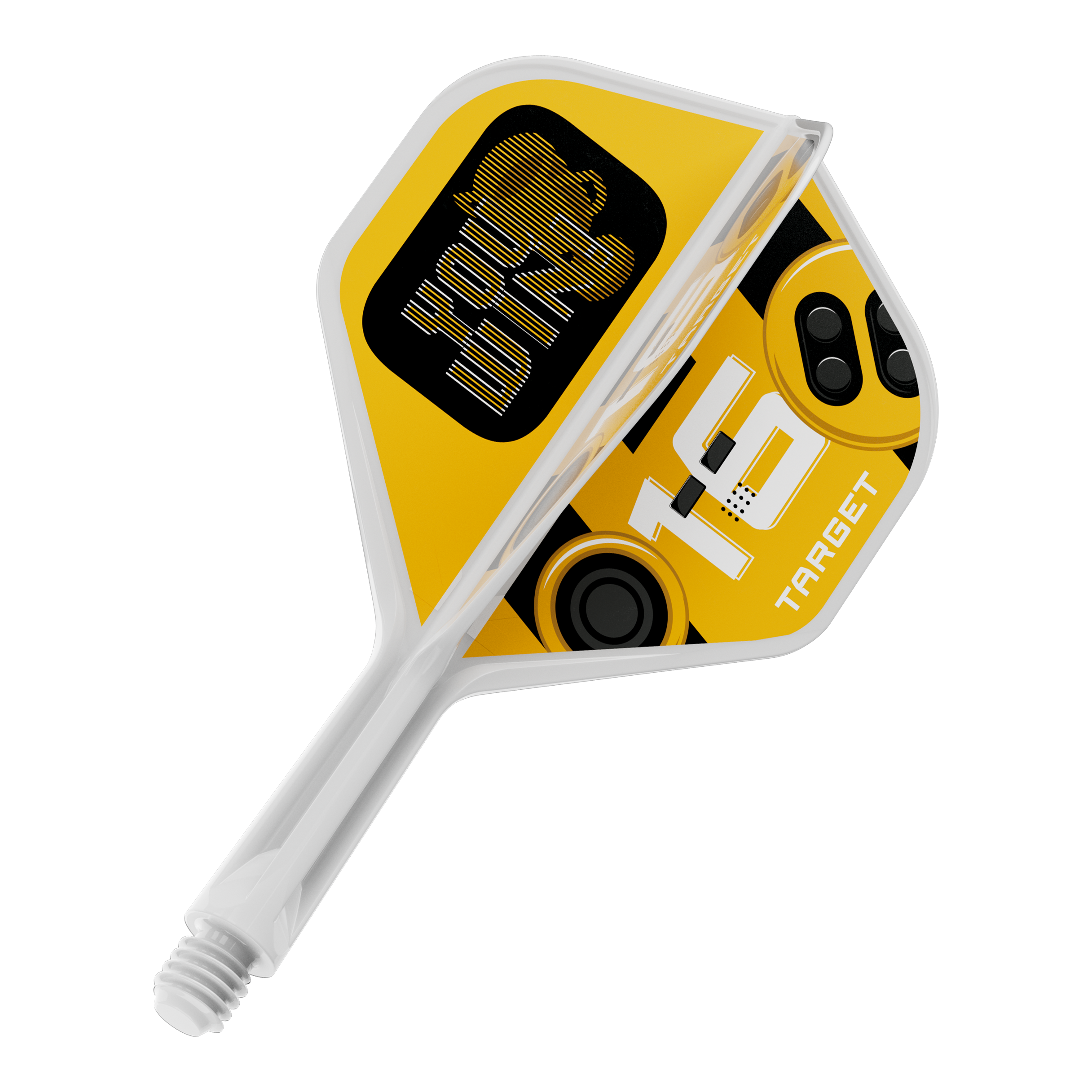 Target K-Flex You Win No2 Standaardvluchten Abgebildet ist ein Produkt mit dem Dateinamen 410591_Target_K-Flex_YouWin_No2_Standard_Flights_19mm_1. Es handelt sich um ein Dartzubehör-Teil, vermutlich ein Dart-Flight.