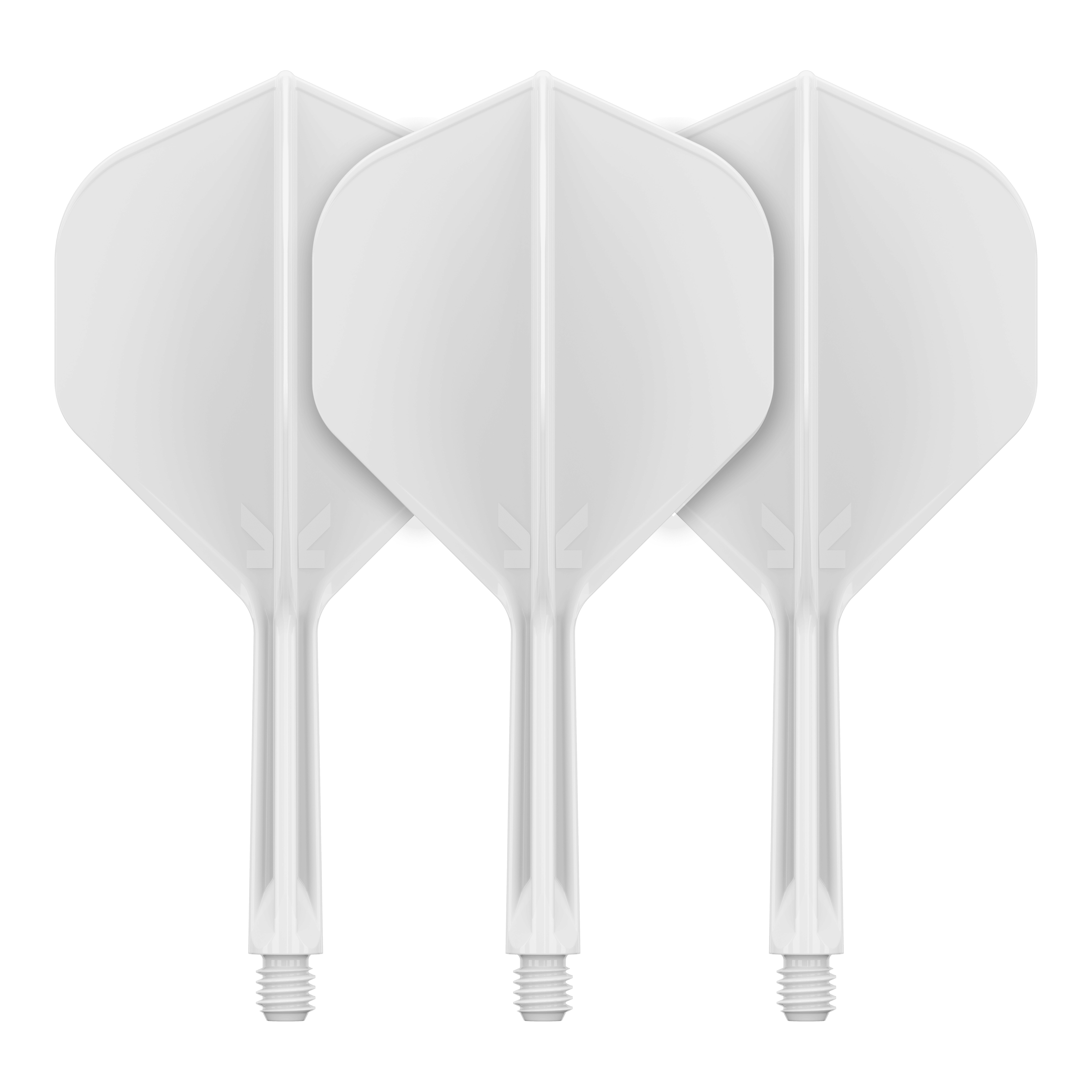 Target K-Flex No2 Standaard Vluchtsysteem - Wit Abgebildet ist ein Produkt mit dem Namen 410023_Target_K-Flex_No2_Standard_Flights_Weiss_26mm_2. Es handelt sich wahrscheinlich um weiße Standard-Flights für Darts.