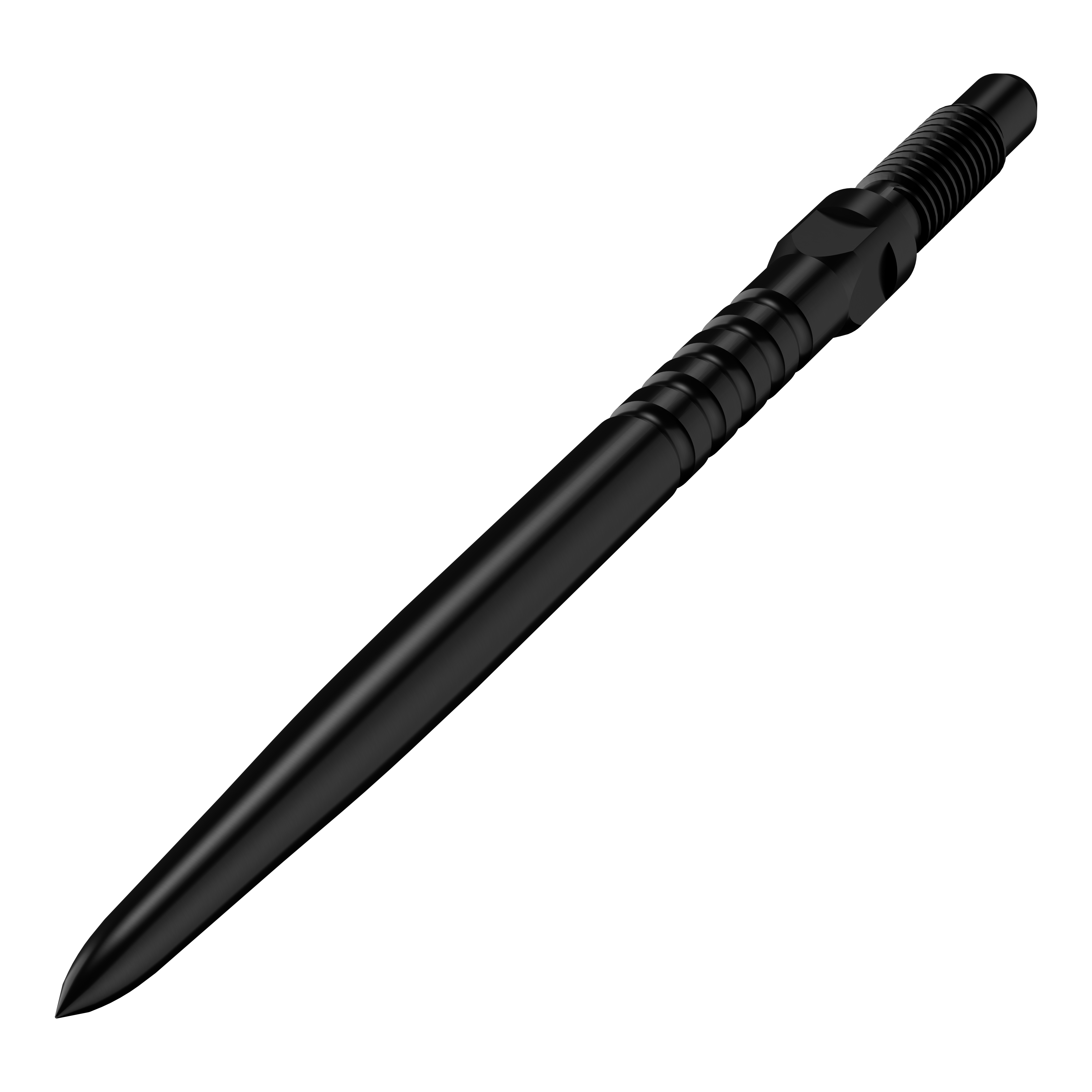 Bulls NL Convertible Point Dart Tips - Ringvormige Grip - Zwart Hier sieht man einen Satz von schwarzen Dartspitzen mit Rillen. Es handelt sich um BullsNL Convertible Points mit Ringed Grip, 32mm.
