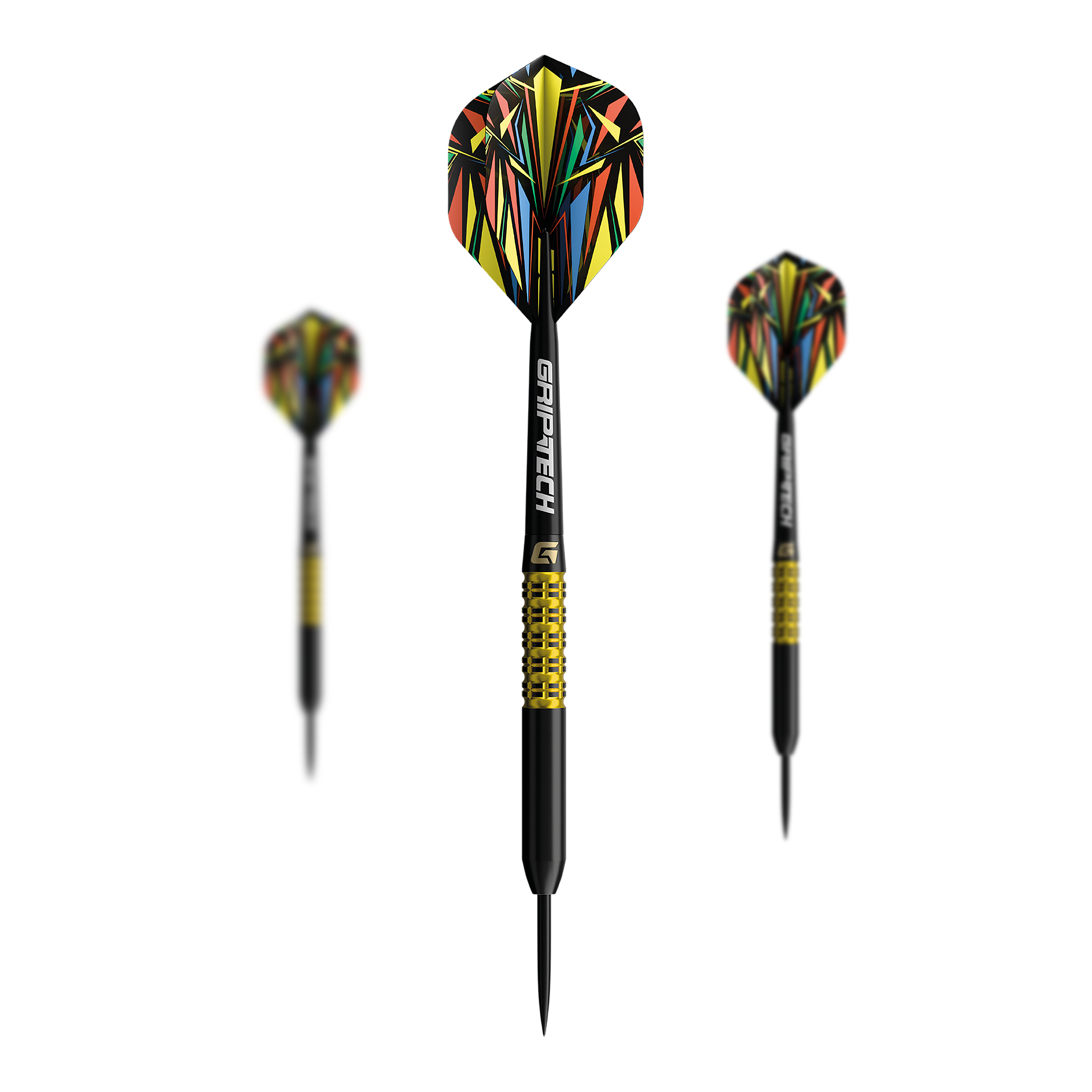 GOAT Athlete gele wolfraamstalen dartpijlen Das Bild zeigt einen gelben Tungsten-Steeldart. Das Produkt ist unter dem Namen 'GD7000770 GOAT Athlete Yellow Tungsten Steeldarts 1 Set' bekannt.