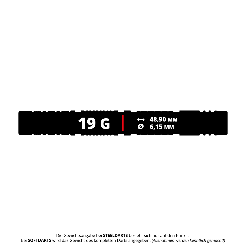Target Dimitri Van Den Bergh 95K soft darts - 19g Das Bild zeigt die Target Dimitri Van Den Bergh 95K Softdarts mit einem Gewicht von 19g. Die Darts sind speziell für Fans und Spieler dieses Modells geeignet.