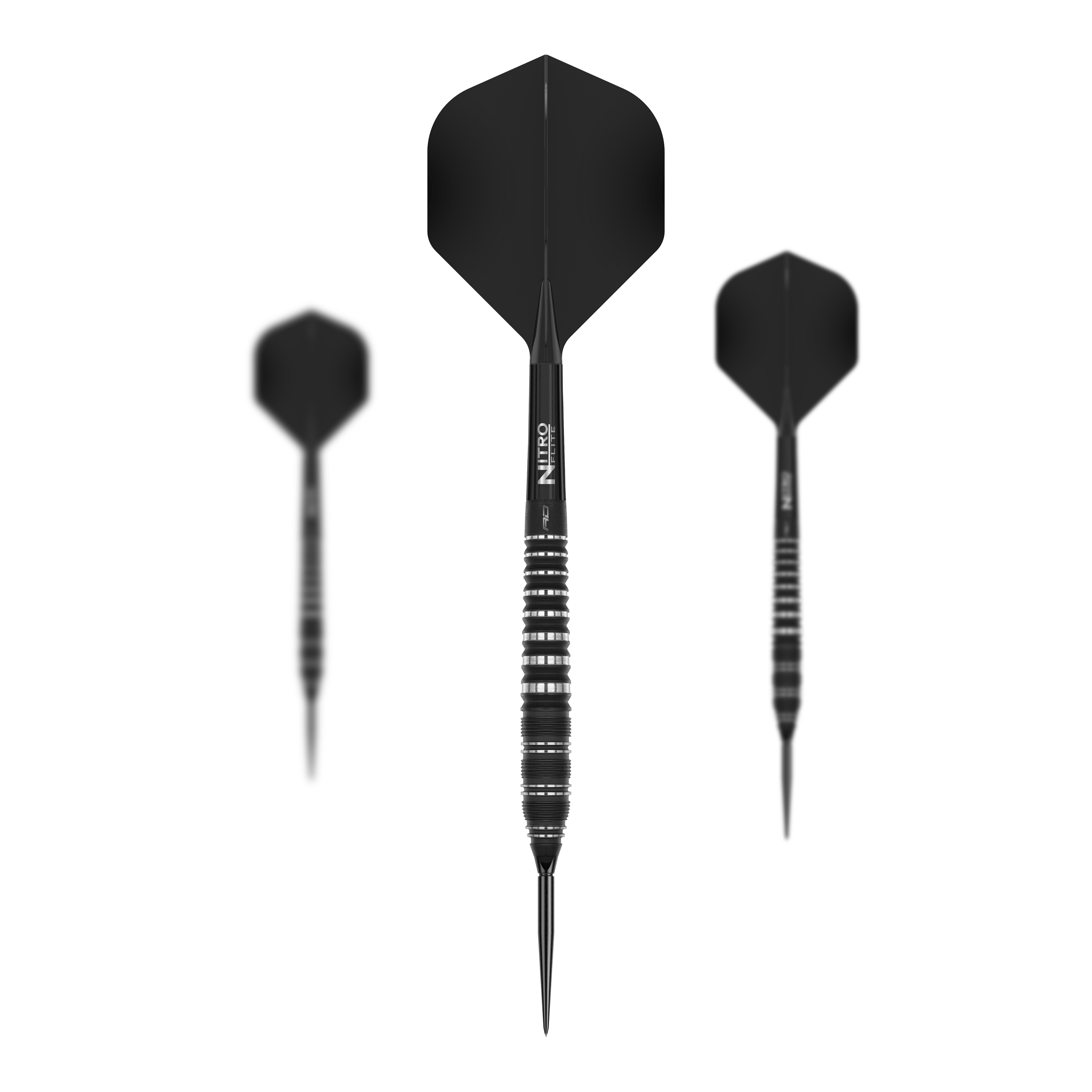 Red Dragon Sable Torpedo Switch Point Stalen Darts Dieses Bild zeigt die Red Dragon Sable Torpedo Switch Point Steeldarts. Drei Darts sind nebeneinander angeordnet und deutlich sichtbar.