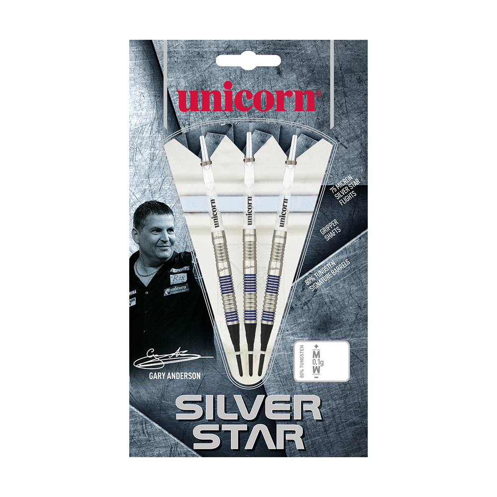 Unicorn Silver Star Var.1 Gary Anderson zachte dartpijlen