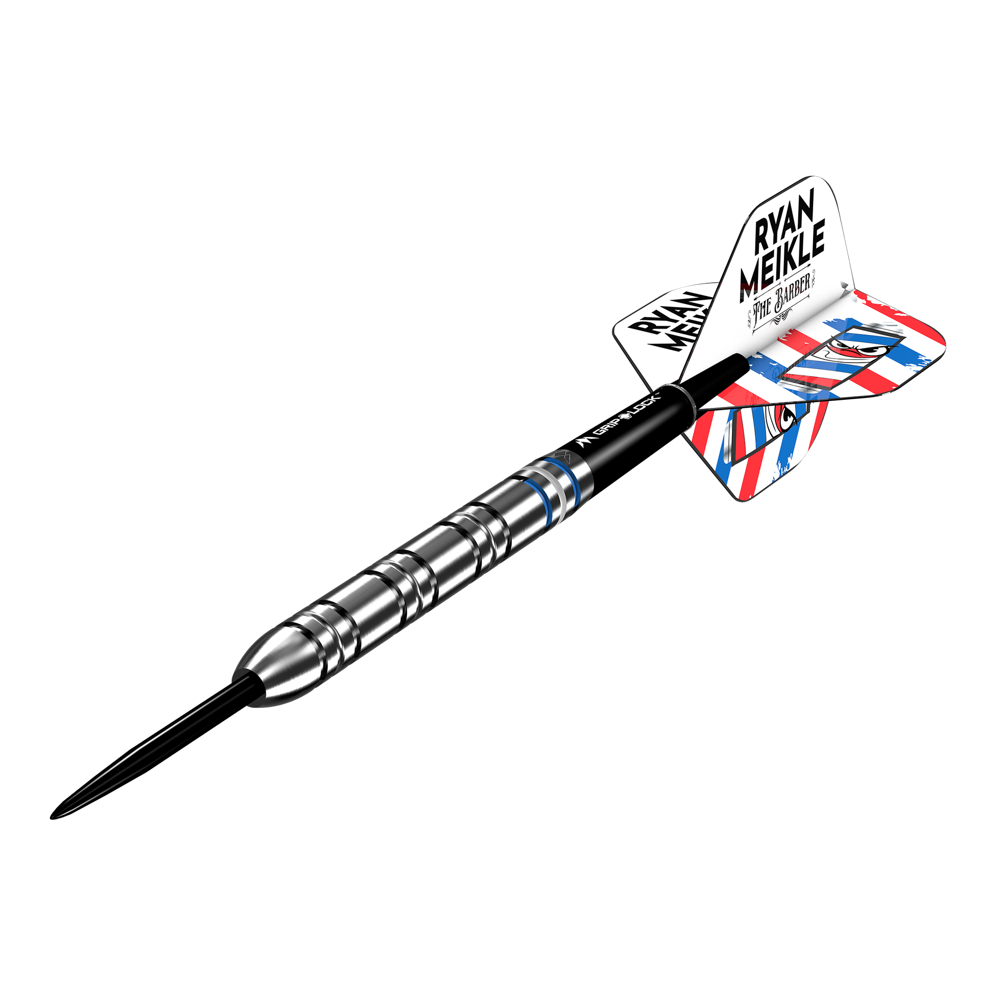 Missie Ryan Meikle The Barber Steeldarts - 23g Das Bild zeigt die Mission Ryan Meikle The Barber Steeldarts - 23g. Es handelt sich um professionelle Steeldarts mit hoher Genauigkeit.