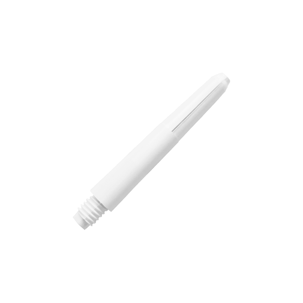 581_Nylon_Shafts_Schneeweiss_35mm_2x5IedWQ9j5LUP Auf dem Bild ist ein weißer Nylon-Schaft zu sehen. Der Schaft hat ein einfaches, glattes Design und ist für Dartpfeile geeignet.