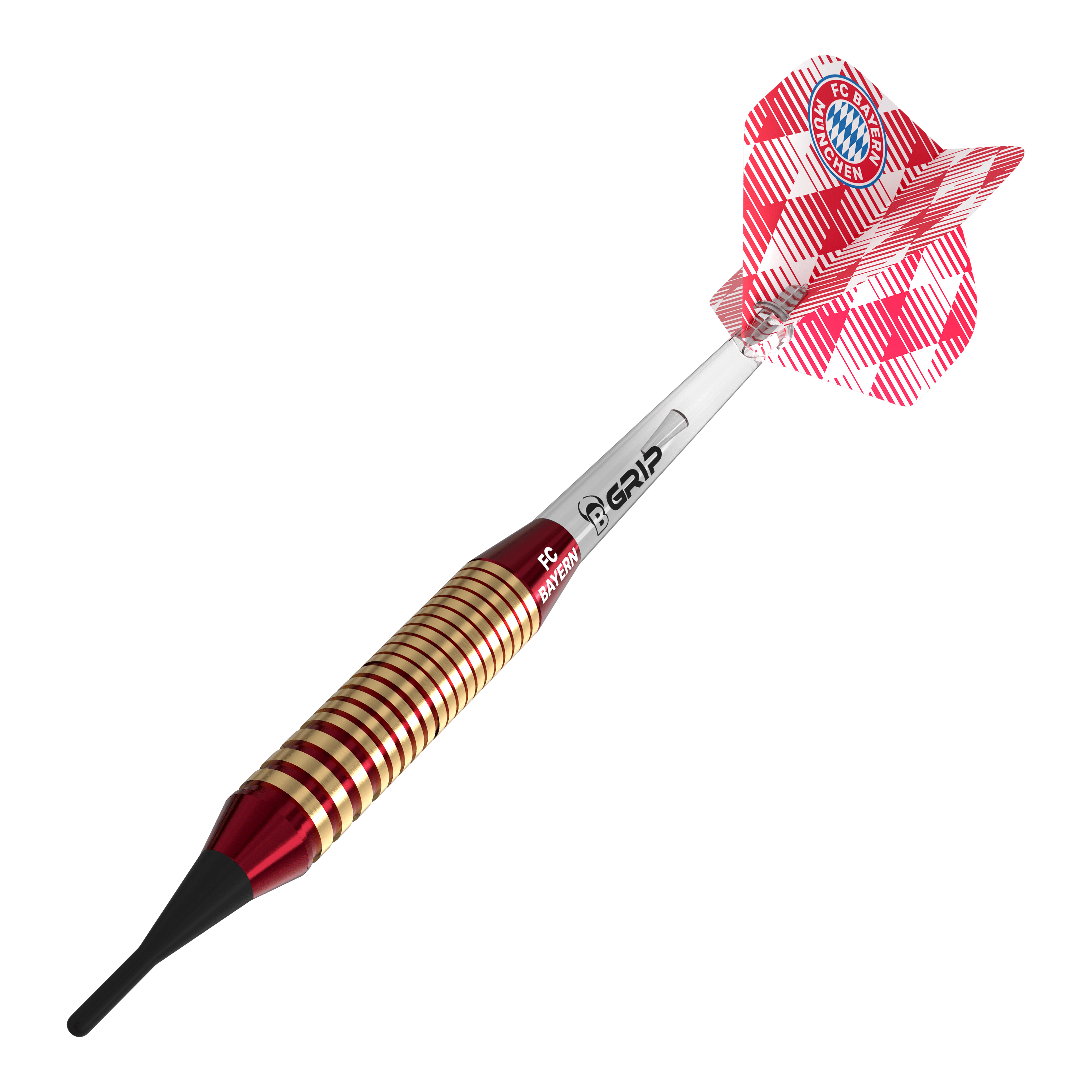 Bulls FC Bayern München messing softdarts - 18 g Bulls FC Bayern München Brass Softdarts mit einem Gewicht von 18g sind auf dem Bild dargestellt. Diese Softdarts sind ideal für Fans des Fußballvereins.