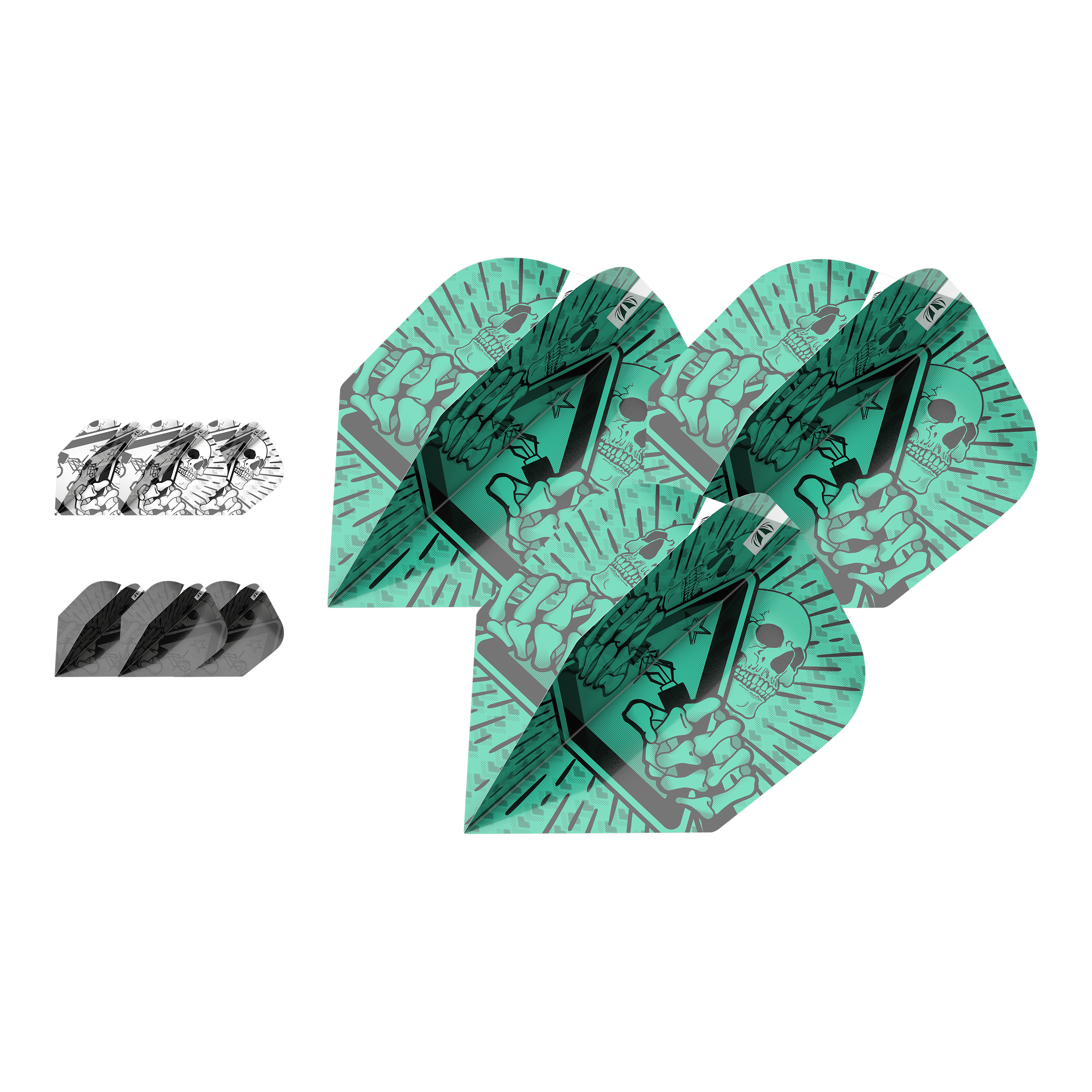 Target Inktbundel 3 sets Rob Cross No6 Flights Target Ink Bundle 3 Sets Rob Cross No6 Flights sind nebeneinander zu sehen. Die Flights heben sich durch ihr besonderes Design ab.
