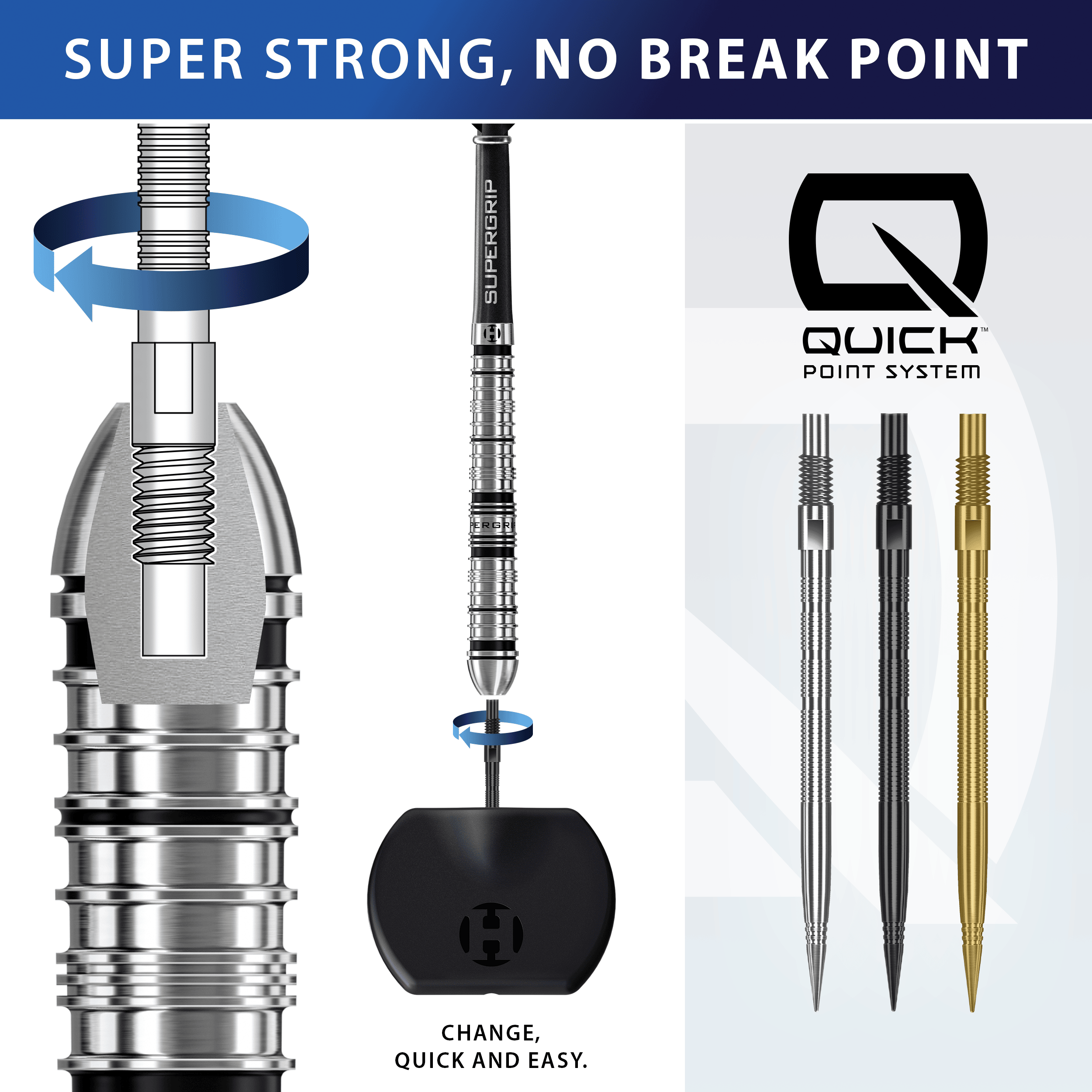 Harrows Quick Point Micro Ridge Dart Tips - Zwart Zu sehen sind Harrows Quick Point Micro Ridge Dartspitzen in Schwarz. Sie bieten eine spezielle Riffelung für einen festen Halt im Dart.