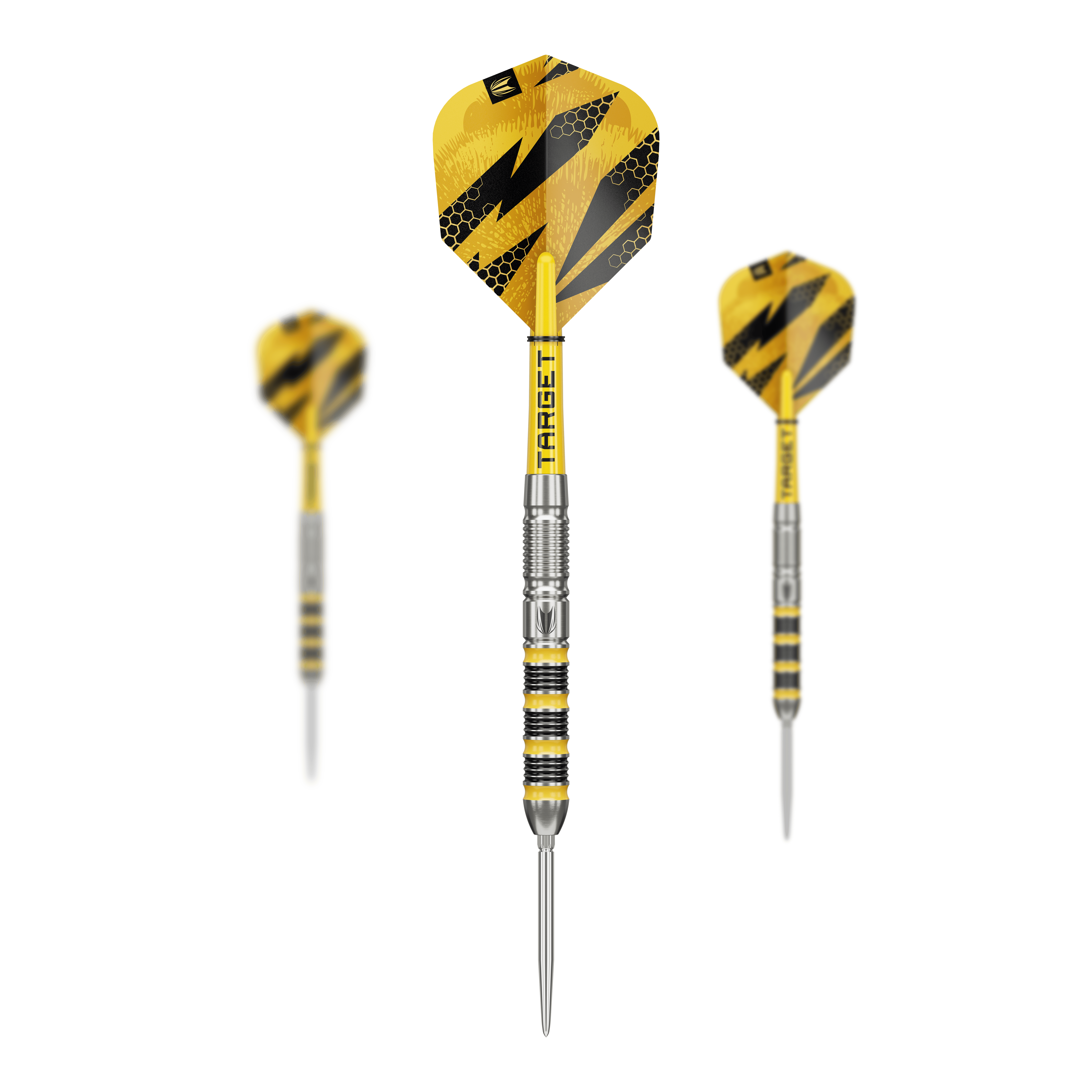 Target Buzz 01 Swiss Points stalen dartpijlen Abgebildet sind die Target Buzz 01 Swiss Points Steeldarts. Diese Darts sind robust und präzise gefertigt.