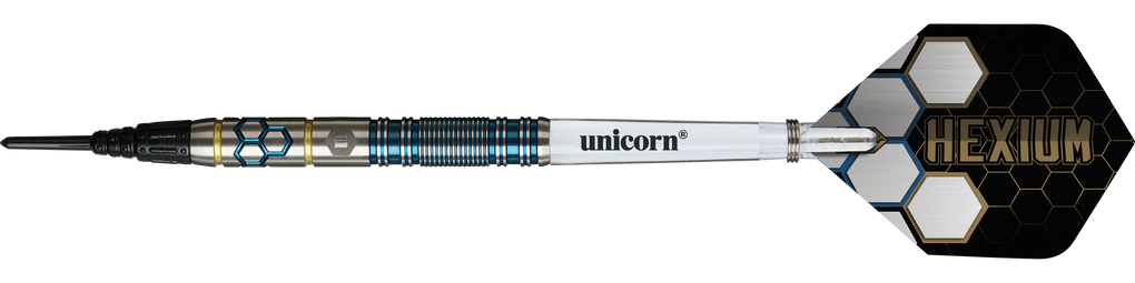 Unicorn Hexium Style 02 Blauw &amp; Goud Zachte Dartpijlen - 21 g