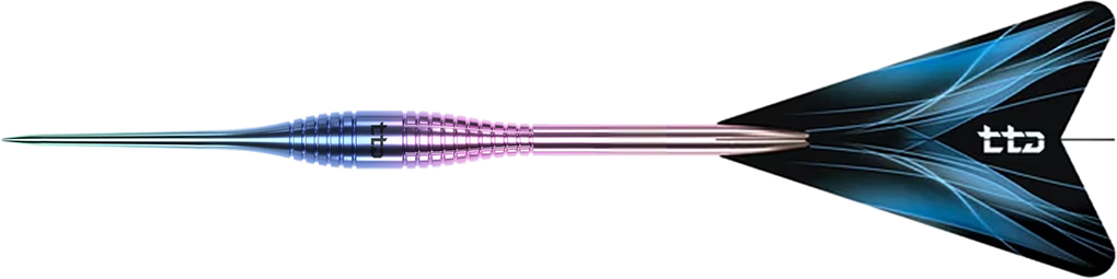 Caliburn TTD Complete Titanium T2 Rainbow stalen dartpijlen - 6 g