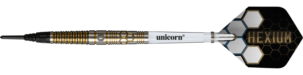 Unicorn Hexium Style 03 Goud &amp; Zwart Soft Darts - 23 g