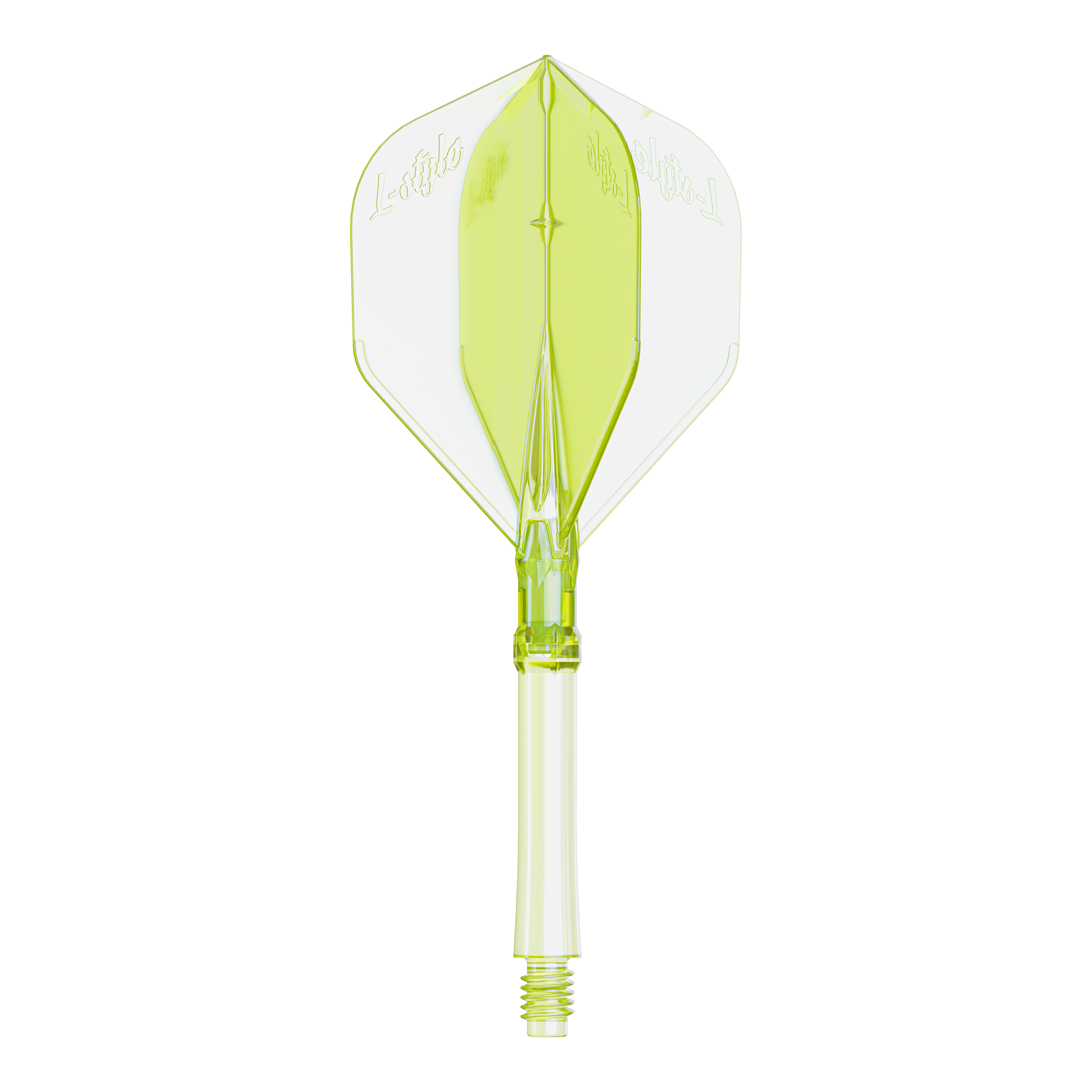 L-Style L-Systeem Flights - Neongeel Abgebildet ist ein Dartflight in Neon-Gelb, große Größe, für das L-Style L-System. Das Produkt ist speziell für Dartspieler entwickelt.