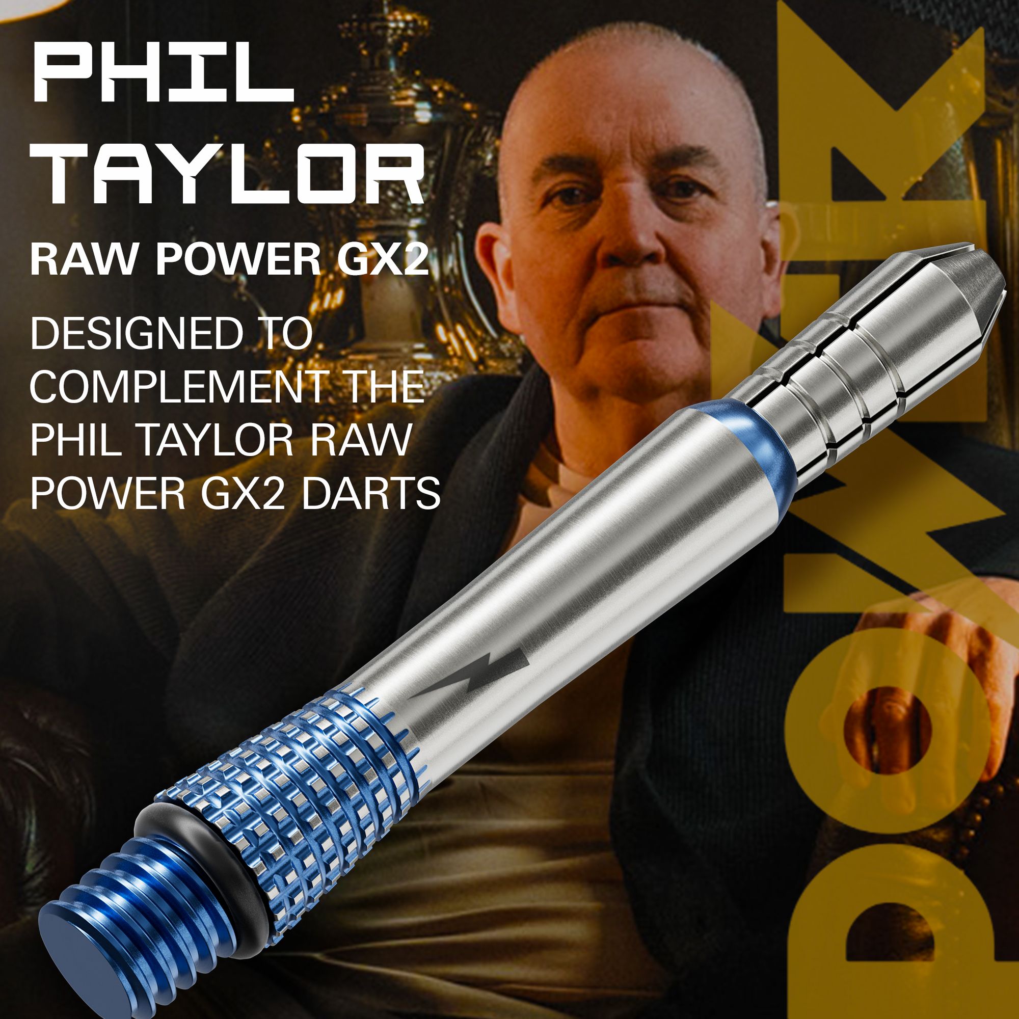 Zu sehen sind die Target Phil Taylor Power Gx2 Titanium Shafts. Die Schäfte zeichnen sich durch ihr langlebiges Titanmaterial aus.