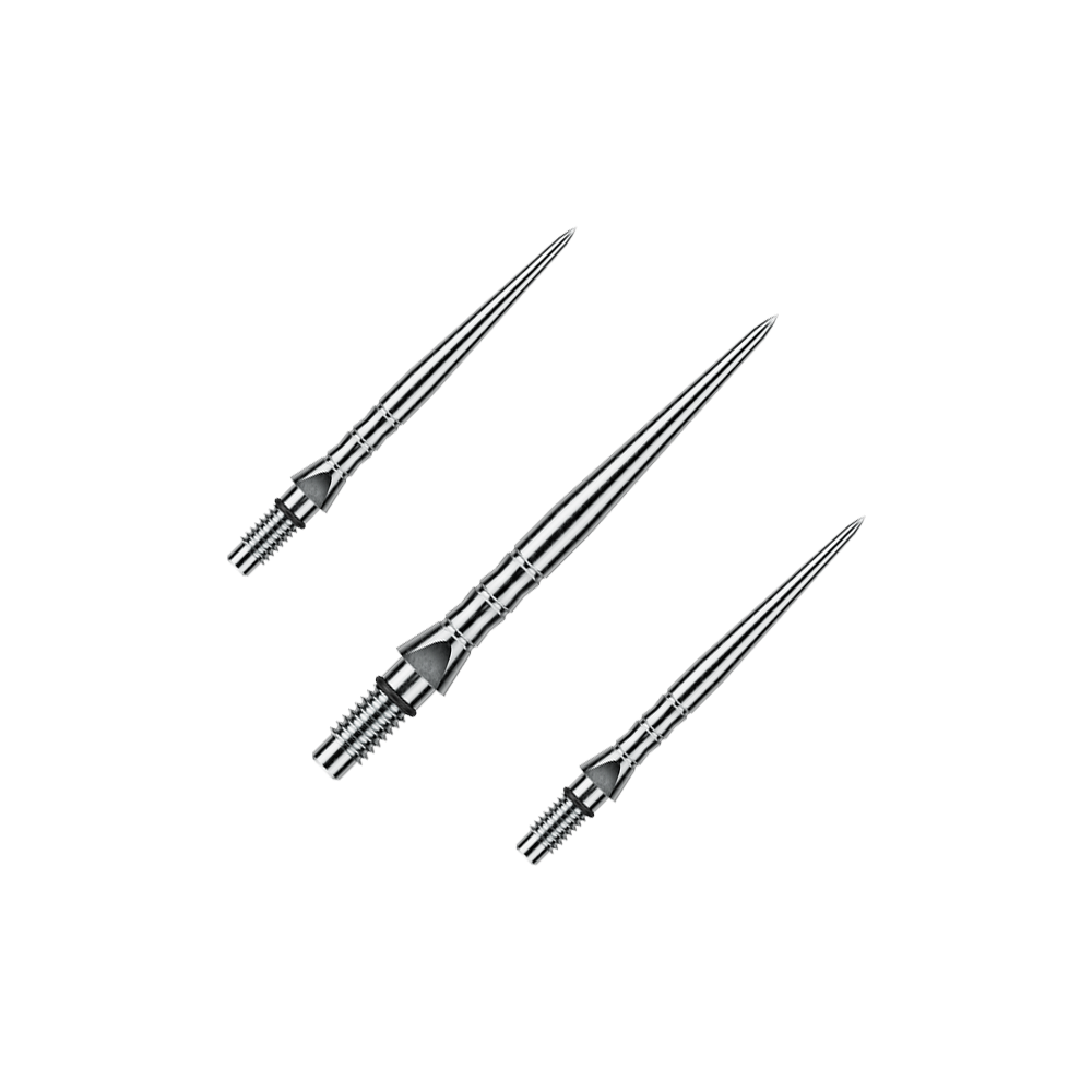 Winmau Switch Point Wave stalen dartpunten - Zilverkleurig effect Abgebildet sind Winmau Switch Point Wave Silver Effect Steeldartspitzen mit 26 mm Länge als Set. Die Steeldartspitzen sind im silbernen Wellendesign gestaltet.