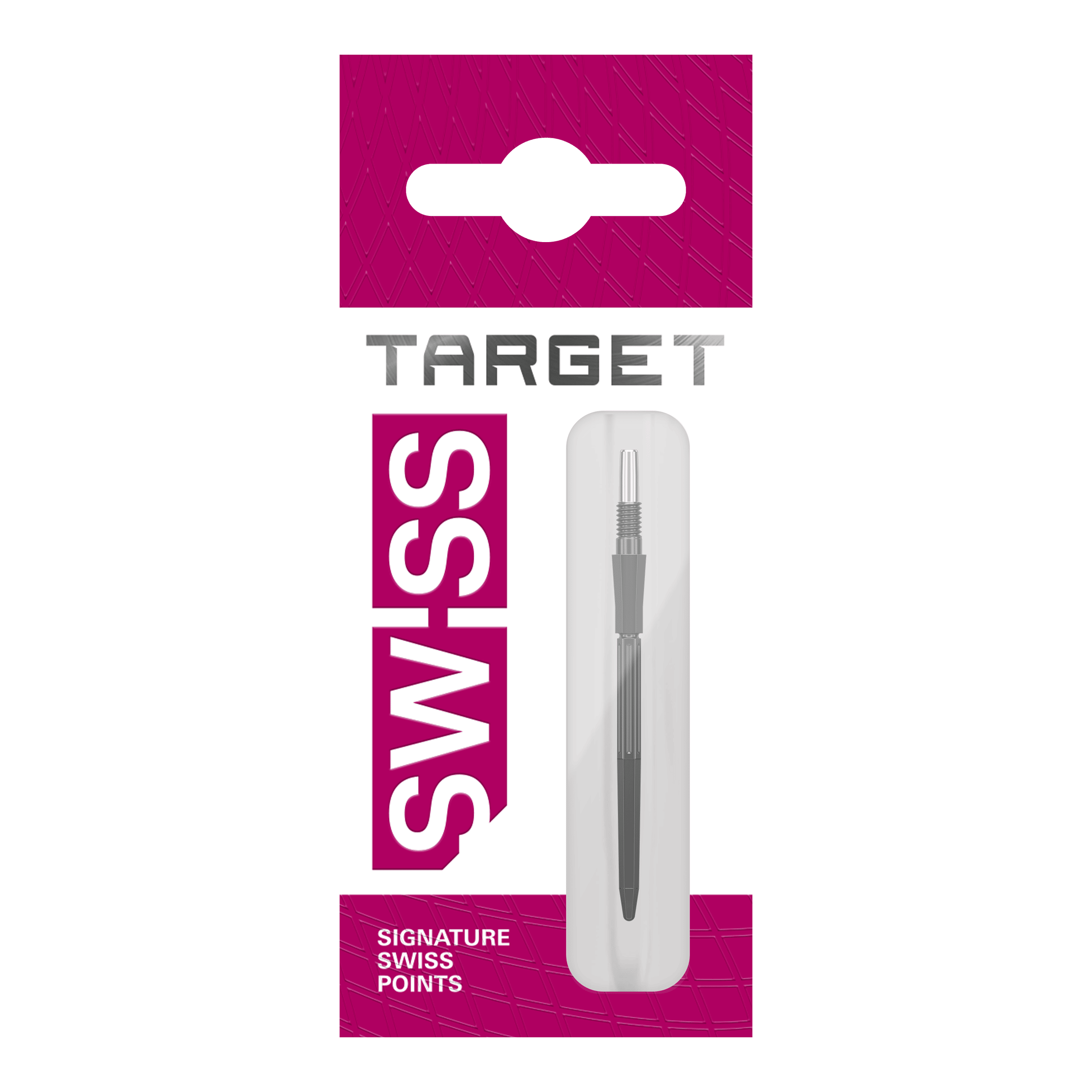 Target Elysian Archetype 43 Swiss Point stalen dartpijlpunten - zwart Auf diesem Bild ist eine schwarze Dartspitze abgebildet. Die Spitze misst 35 mm.