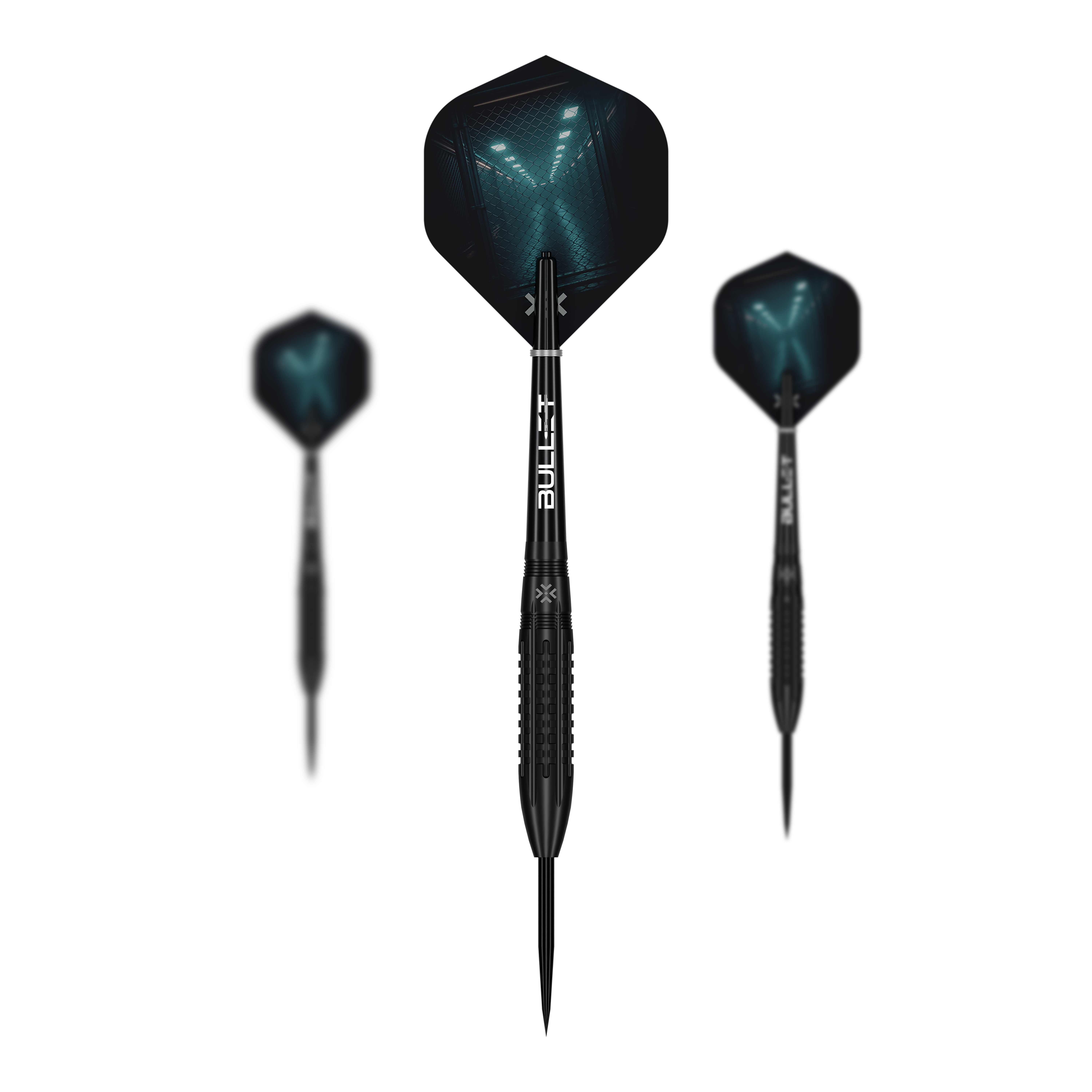 Bullet Cage stalen darts Dieses Bild stellt die Bullet Cage Steeldarts dar. Die Pfeile sind speziell für das Steeldart-Spielen konzipiert.