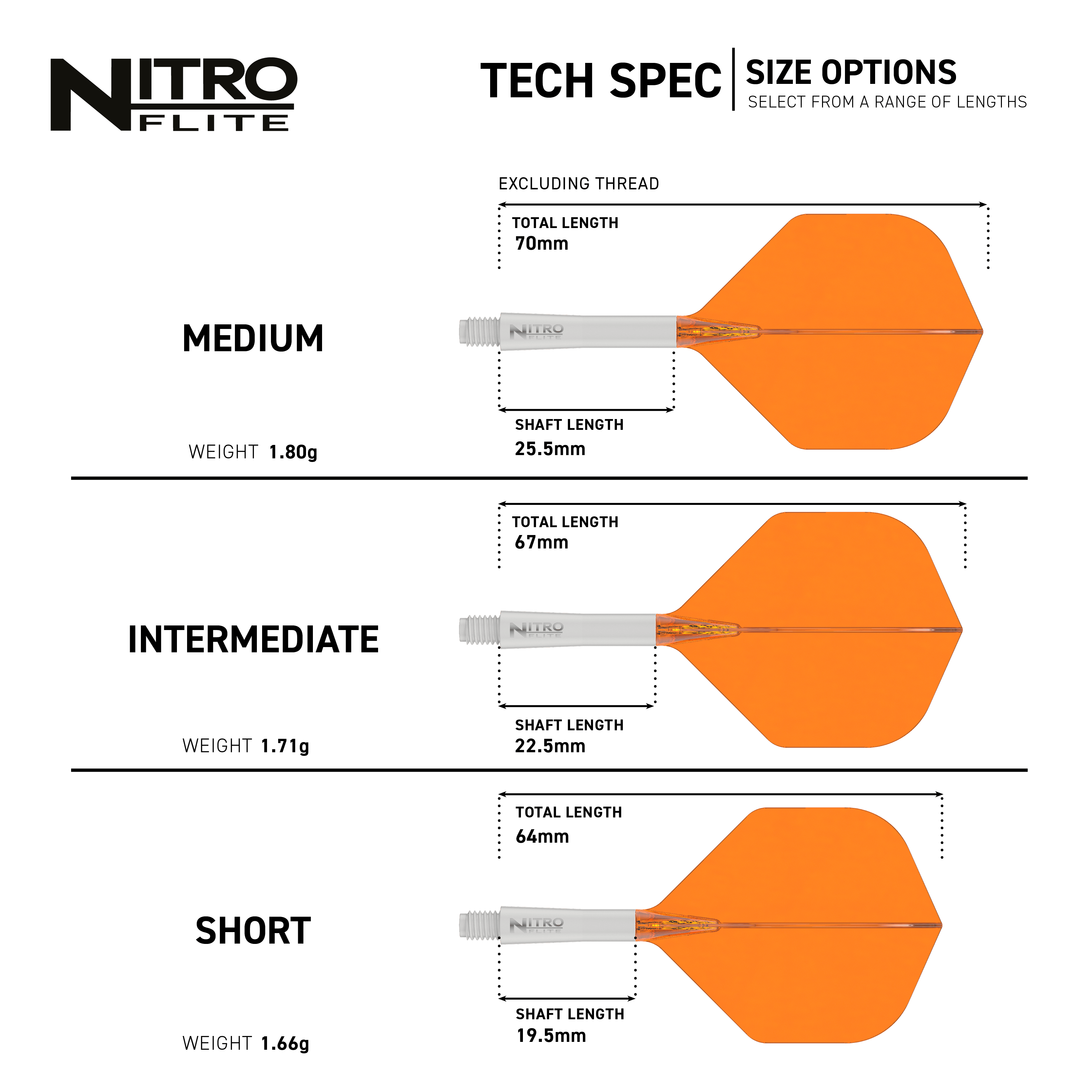Red Dragon Nitroflite witte schacht oranje flights nr. 2 Dieses Bild präsentiert den Red Dragon Nitroflite White Shaft Orange Flights No2. Der Dart-Schaft hat eine weiße Farbe, die Flights sind orange.