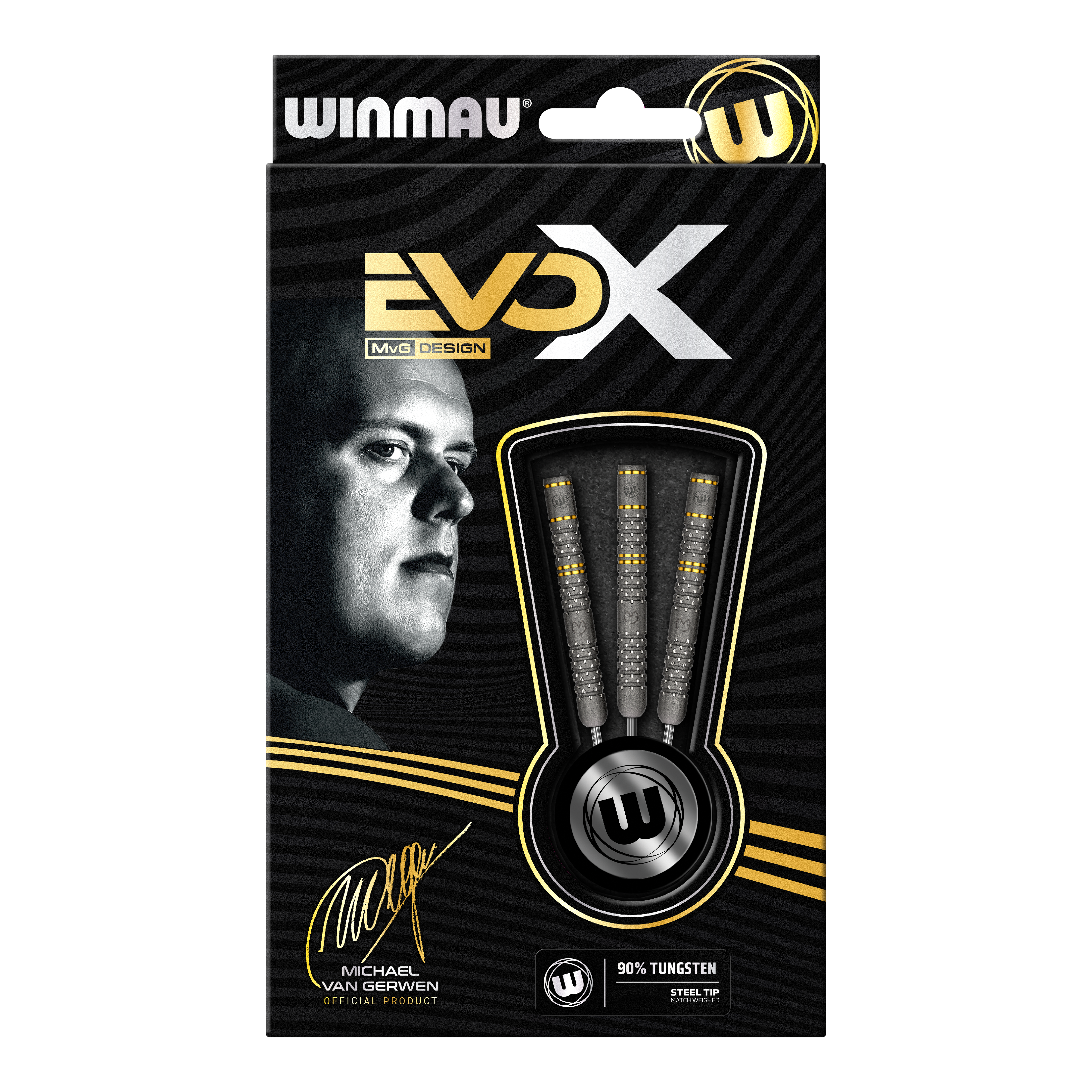 Winmau Michael Van Gerwen Evo-X stalen dartpijlen - 22,5 g