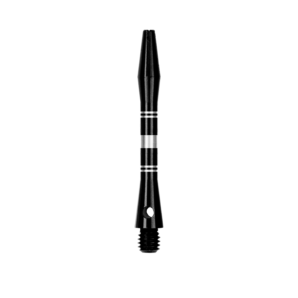 Das Bild zeigt Aluminium Shafts in Schwarz und Silber. Das Produkt ist in Nahaufnahme abgebildet.