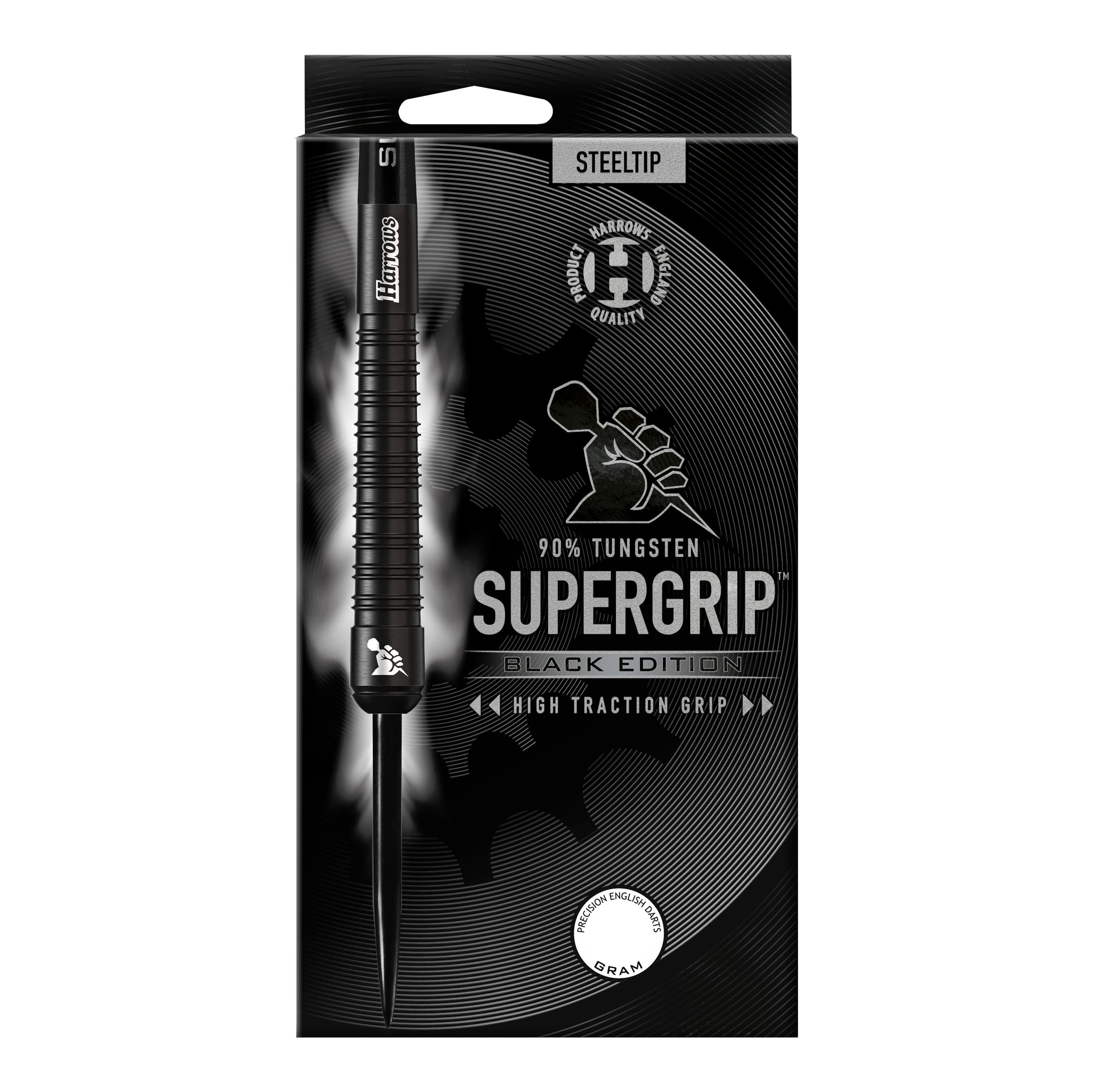 Harrows Supergrip Black Edition stalen dartpijlen