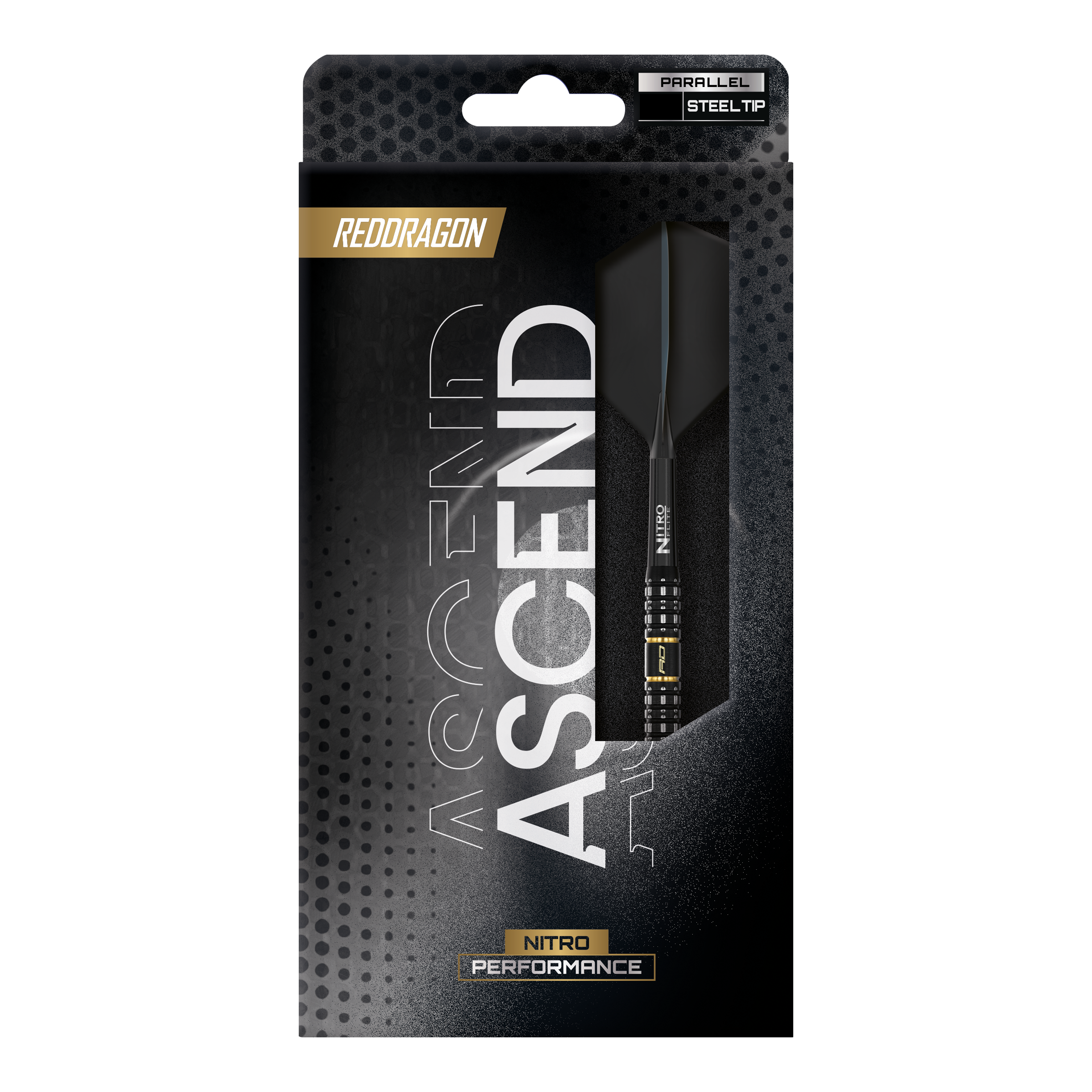 Dieses Bild zeigt die Red Dragon Ascend Parallel Steeldarts. Die Steeldarts haben ein modernes Design und sind für Präzision beim Dartspiel gemacht.