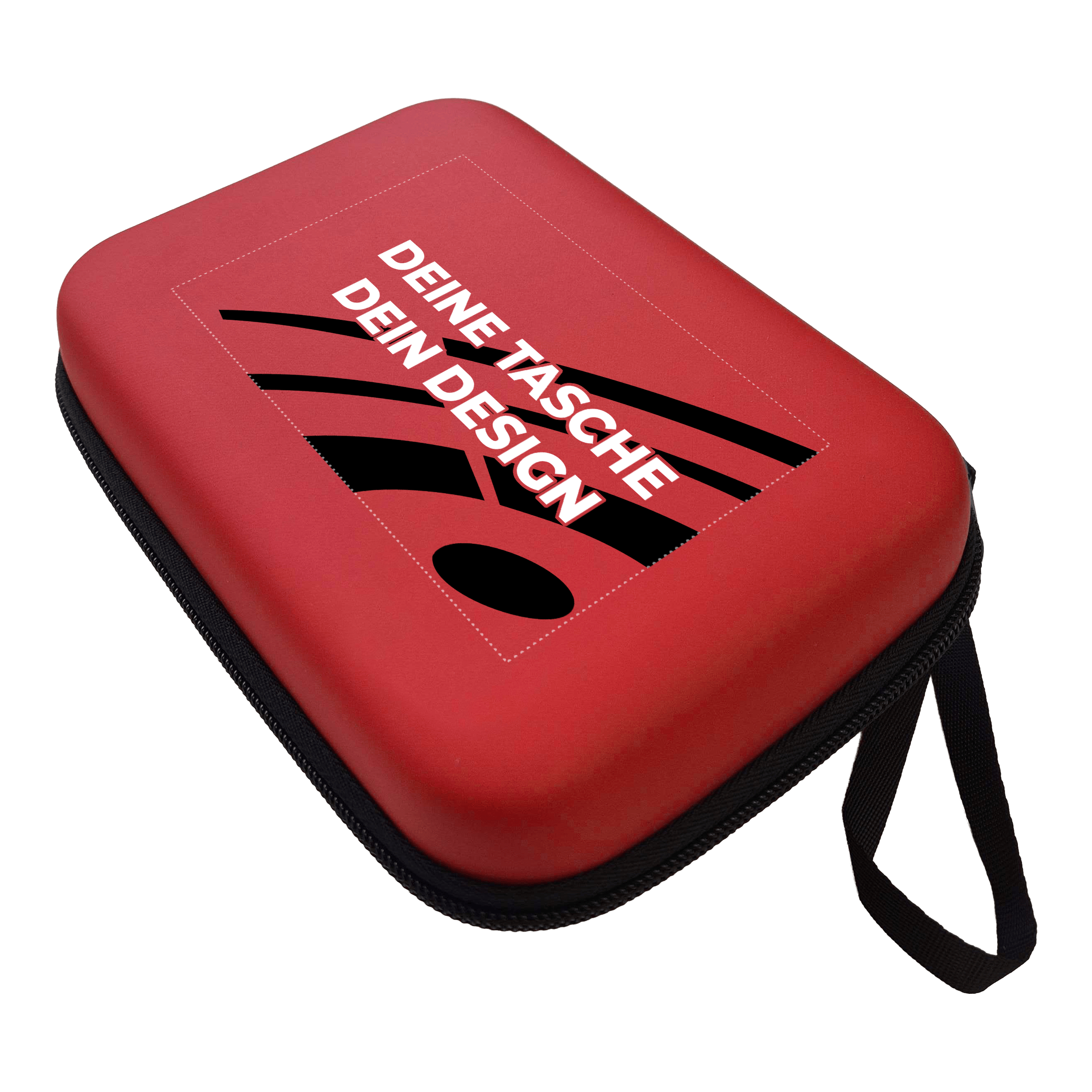 System-4 dartkoffer met jouw ontwerp Das Foto zeigt ein Dartcase System 4 in Rot. Das Etui schützt und organisiert Dartpfeile und Zubehör.