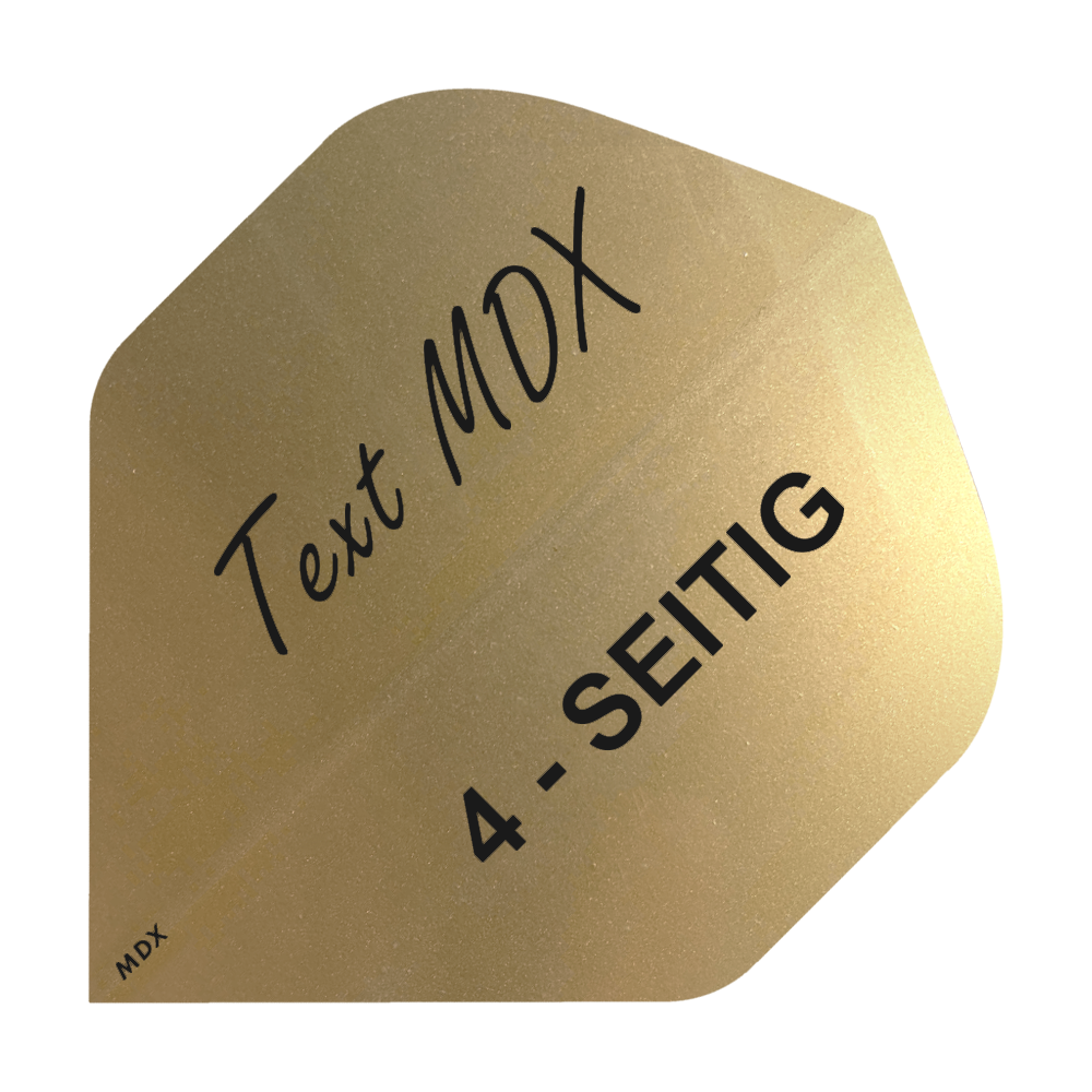 10 set bedrukte metallic meenemers 4-zijdig - gewenste tekst - MDX standaard