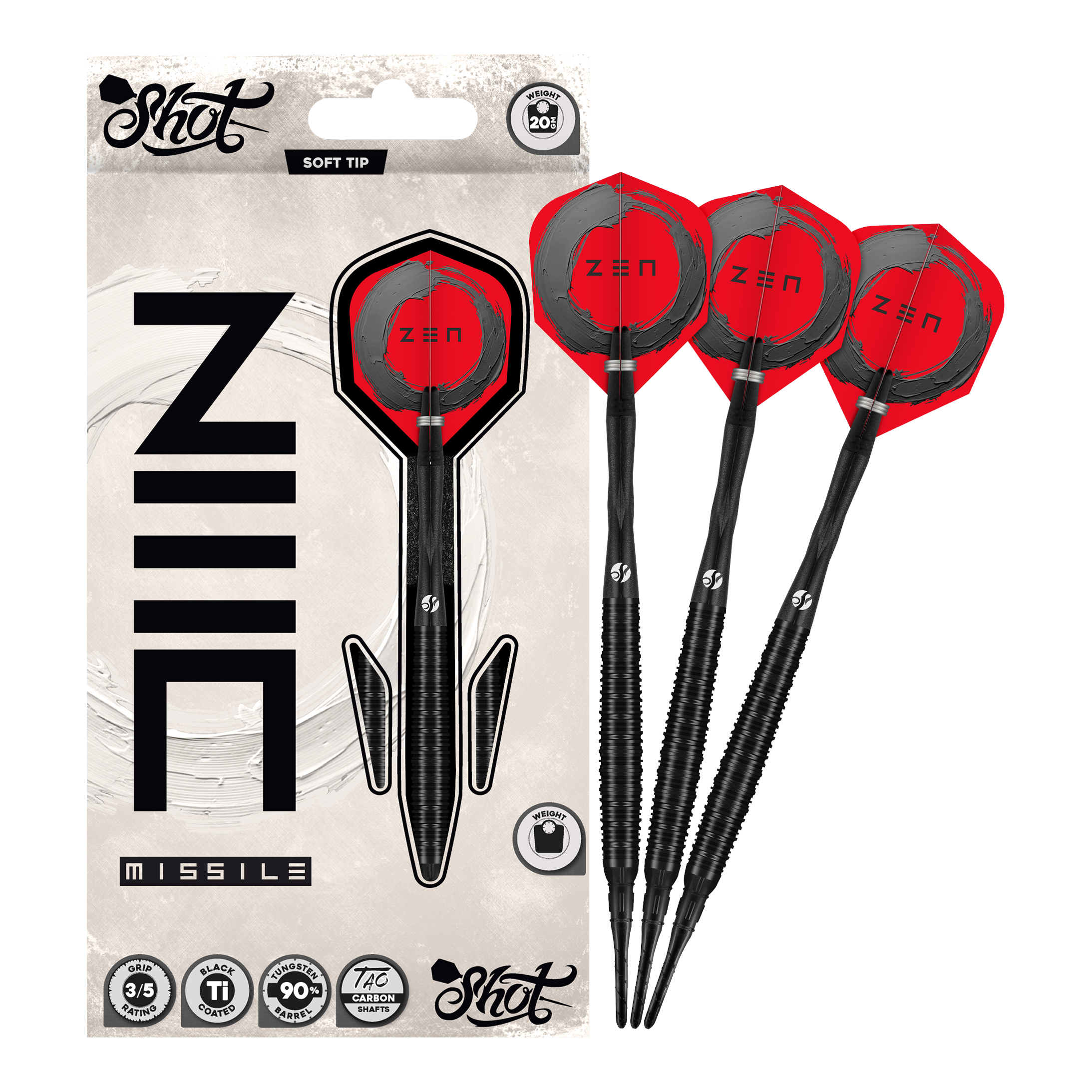 Shot ZEN Missile Soft Darts - 20g Shot ZEN Missile Soft Darts - 20g