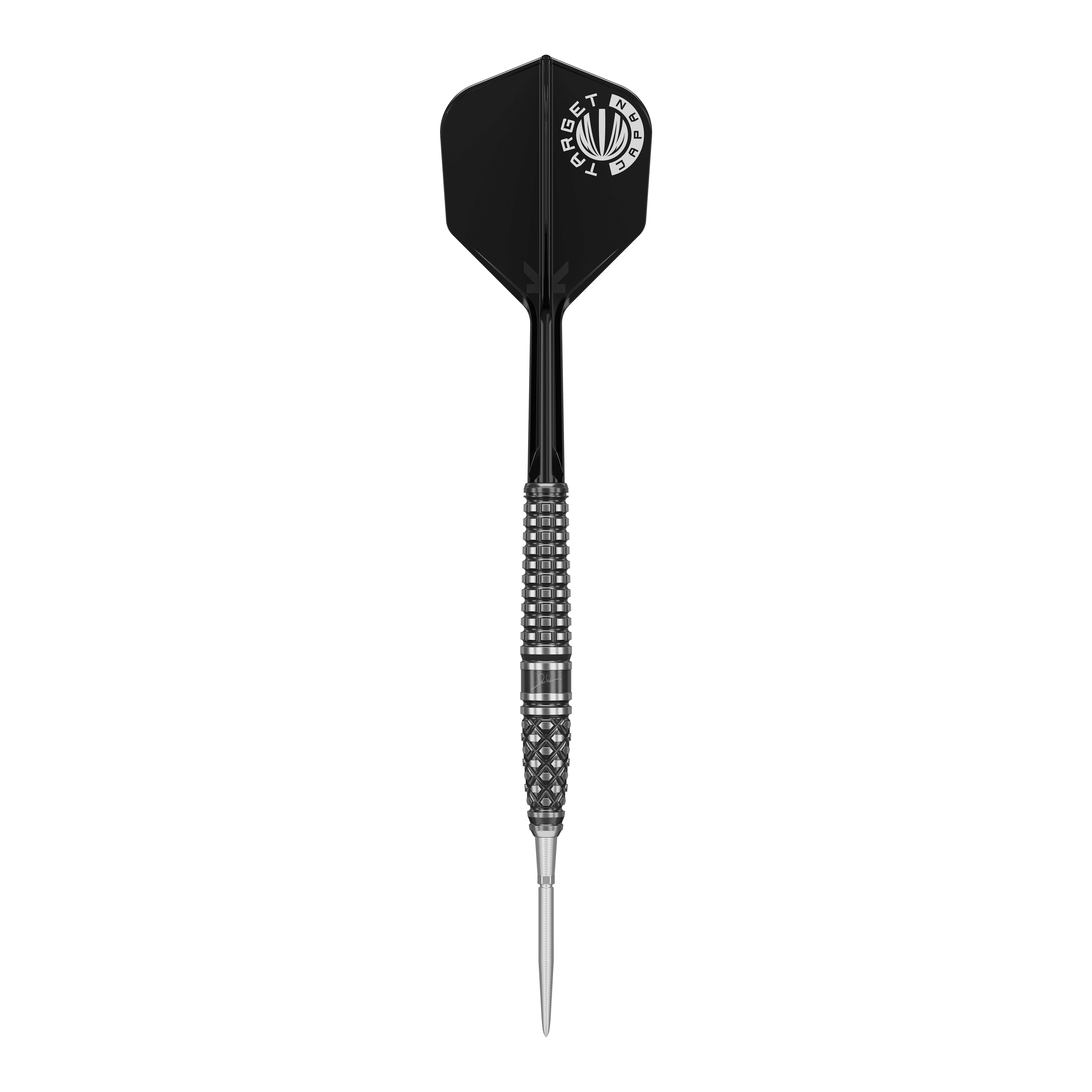 Target Japan Paul Lim The Legend GEN8 Swiss Point Steeldarts - 24g Auf dem Bild ist ein schwarzer Steeldartpfeil mit silbernen Akzenten zu sehen. Es handelt sich um das Modell "Target Japan Paul Lim The Legend GEN8 Swiss Point" mit 24g.