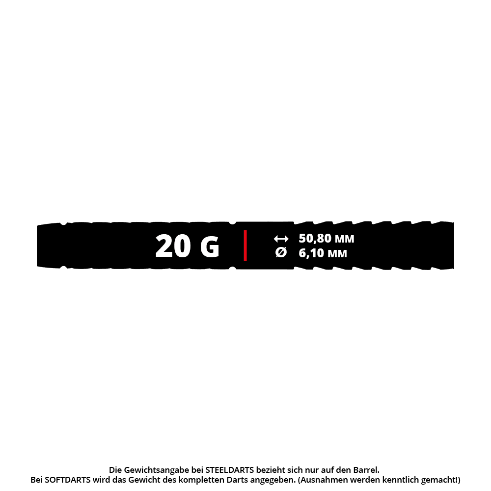 Die Abbildung zeigt die Red Dragon Gerwyn Price Glacier Softdarts mit einem Gewicht von 20g. Drei silberfarbene Darts mit markanten blauen Akzenten sind nebeneinander angeordnet.