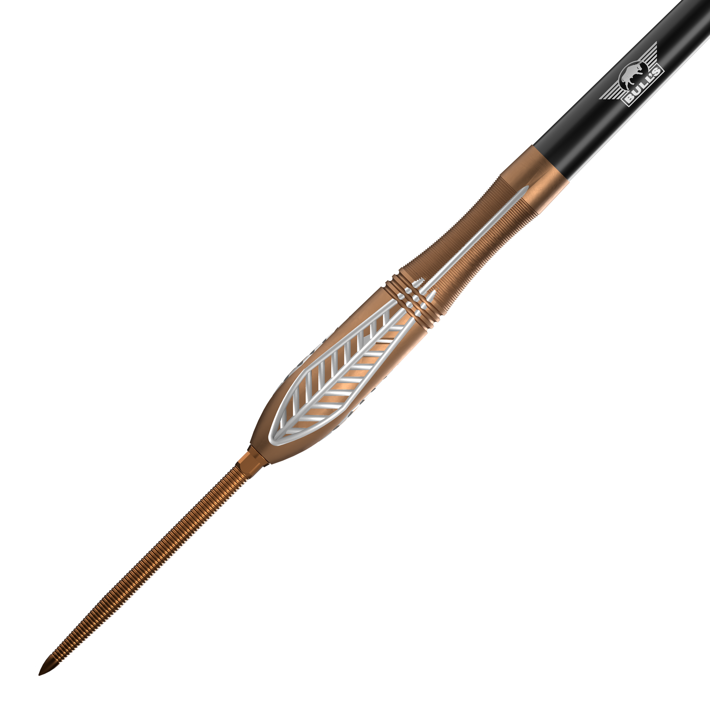 Bulls NL Bronzo Nova Convertible Point stalen dartpijlen Zu sehen ist das Set Bulls NL Bronzo Nova Convertible Point Steeldarts. Die Darts sind elegant designt.