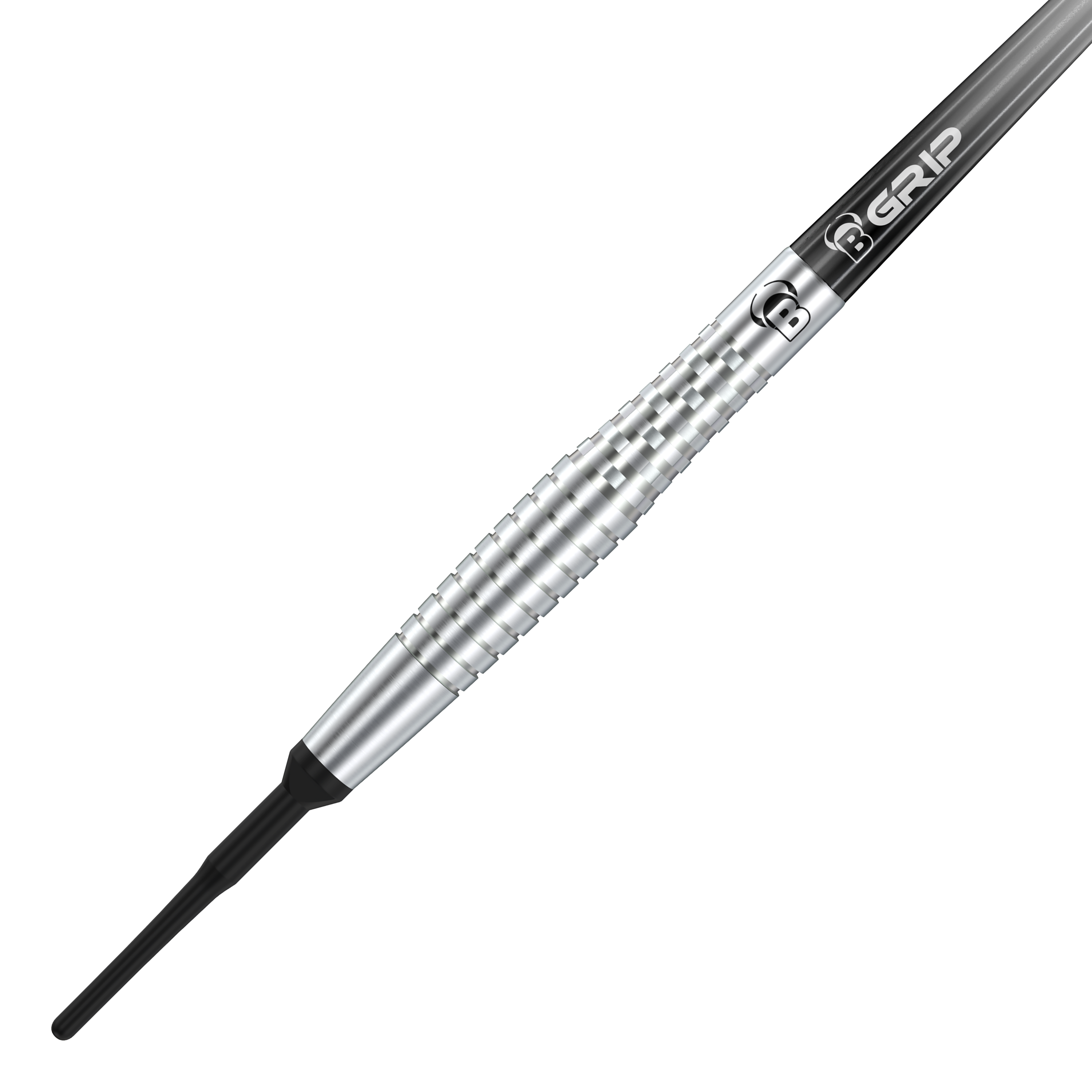 Bulls Martin Schindler Original Generation 2 zachte darts Dieses Bild zeigt den Bulls Martin Schindler Original Generation 2 Softdart. Der Dartpfeil hat ein silbernes, geriffeltes Barrel und eine schwarze Spitze.