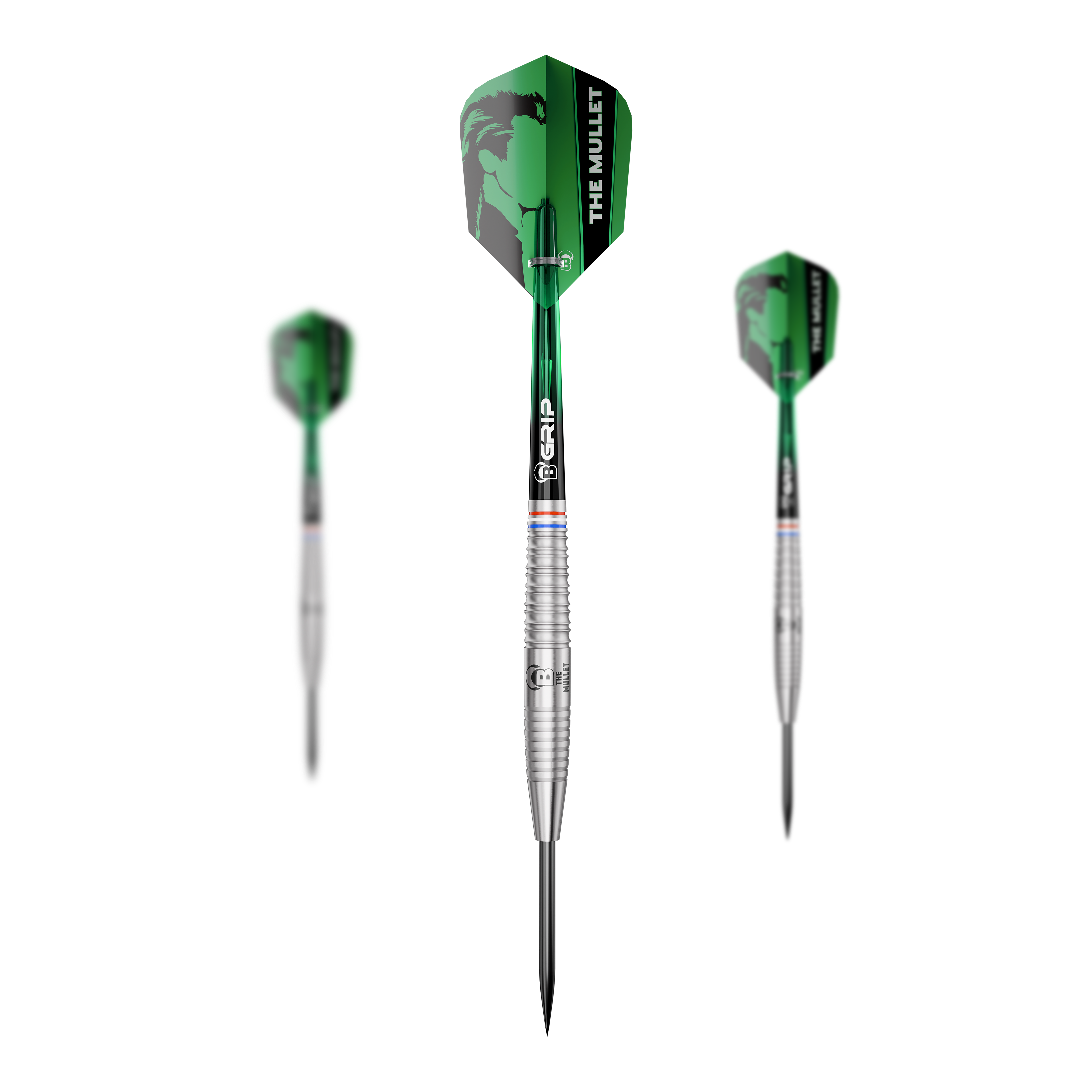 Bulls Danny Jansen G2 stalen dartpijlen Hier sind die Bulls Danny Jansen G2 Steeldarts als Set zu sehen. Mehrere Dartpfeile werden geordnet präsentiert.