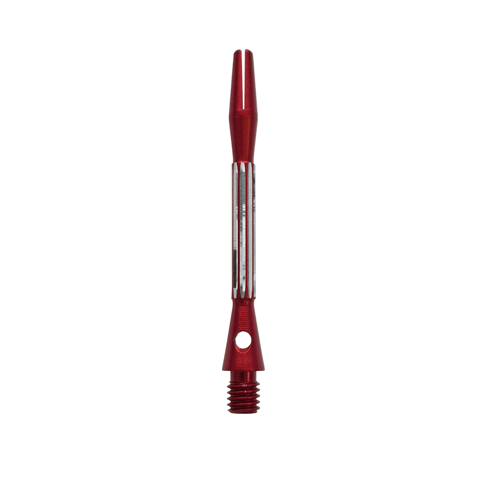 Bulls NL Flash 2 aluminium shafts - rood - 46 mm Das Foto zeigt die Bulls NL Flash 2 Aluminium Shafts in Rot, 46 mm lang. Die Shafts sorgen für mehr Haltbarkeit bei Dartpfeilen.