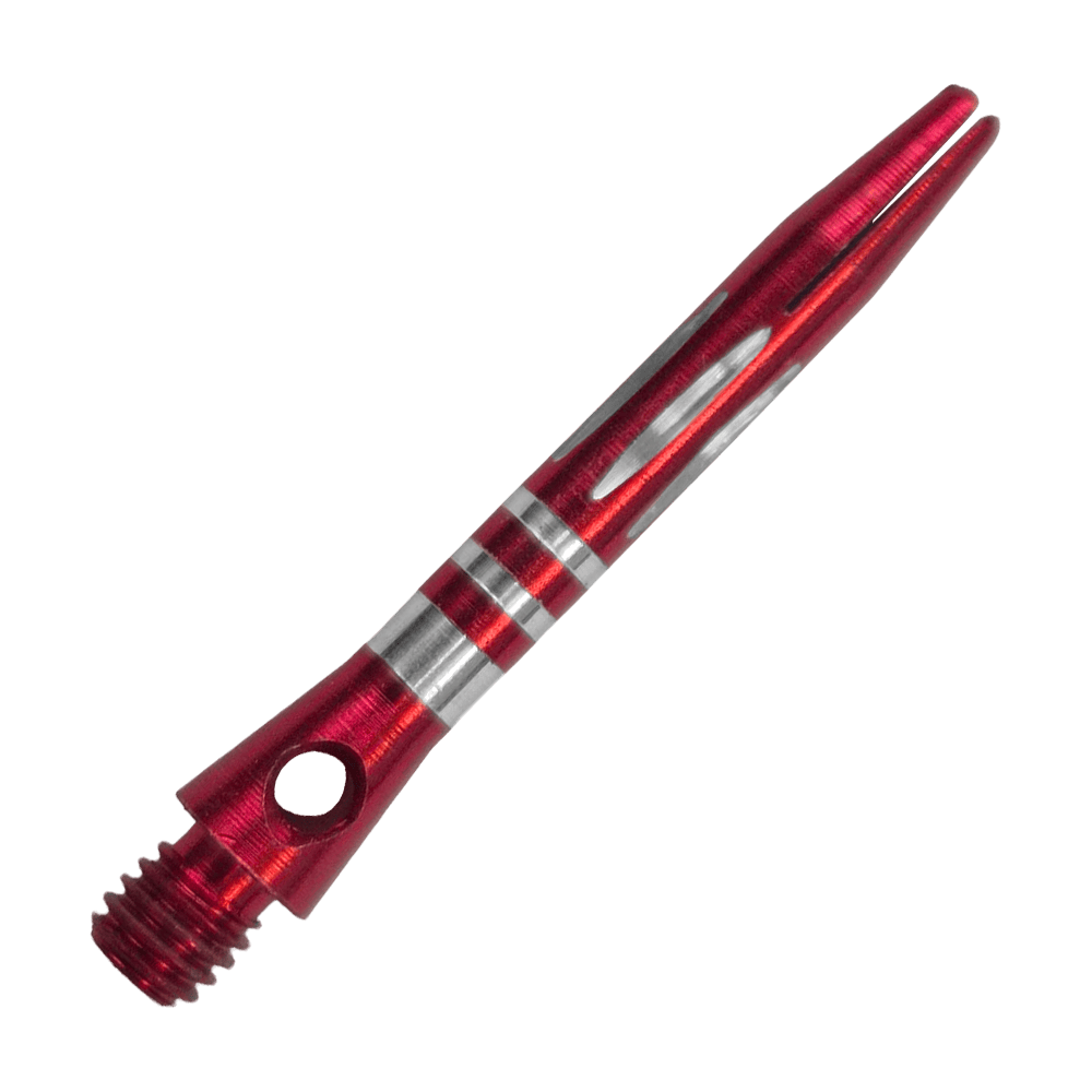 Diamantgeslepen aluminium schachten met ringen - Rood - 35 mm Hier ist der Ringed Diamond Cut Aluminium Shafts - Rot - 35 mm zu sehen. Der Aluminium-Schaft ist rot und mit Ringen versehen.