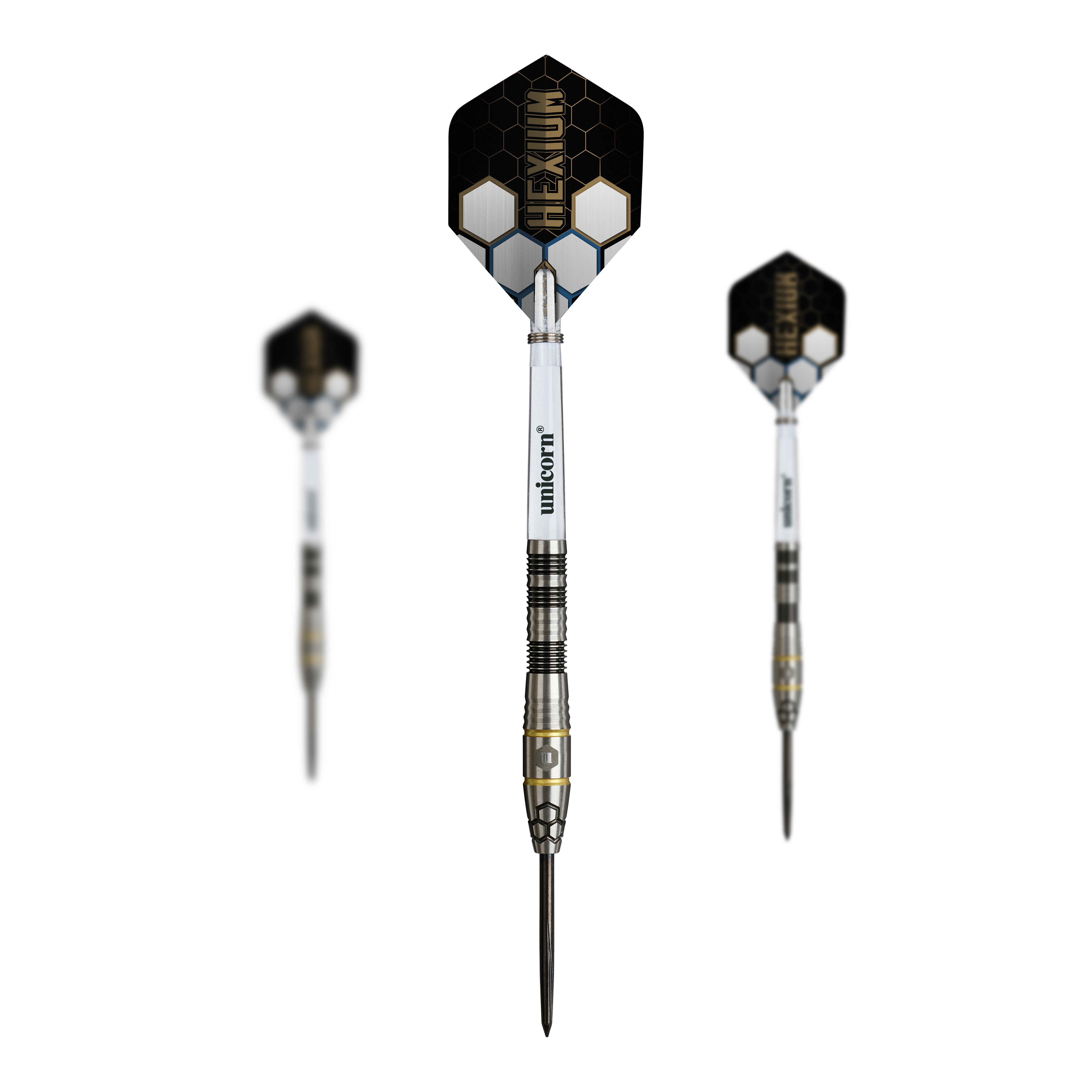 Unicorn Hexium Style 01 Zwart & Goud Steeldarts