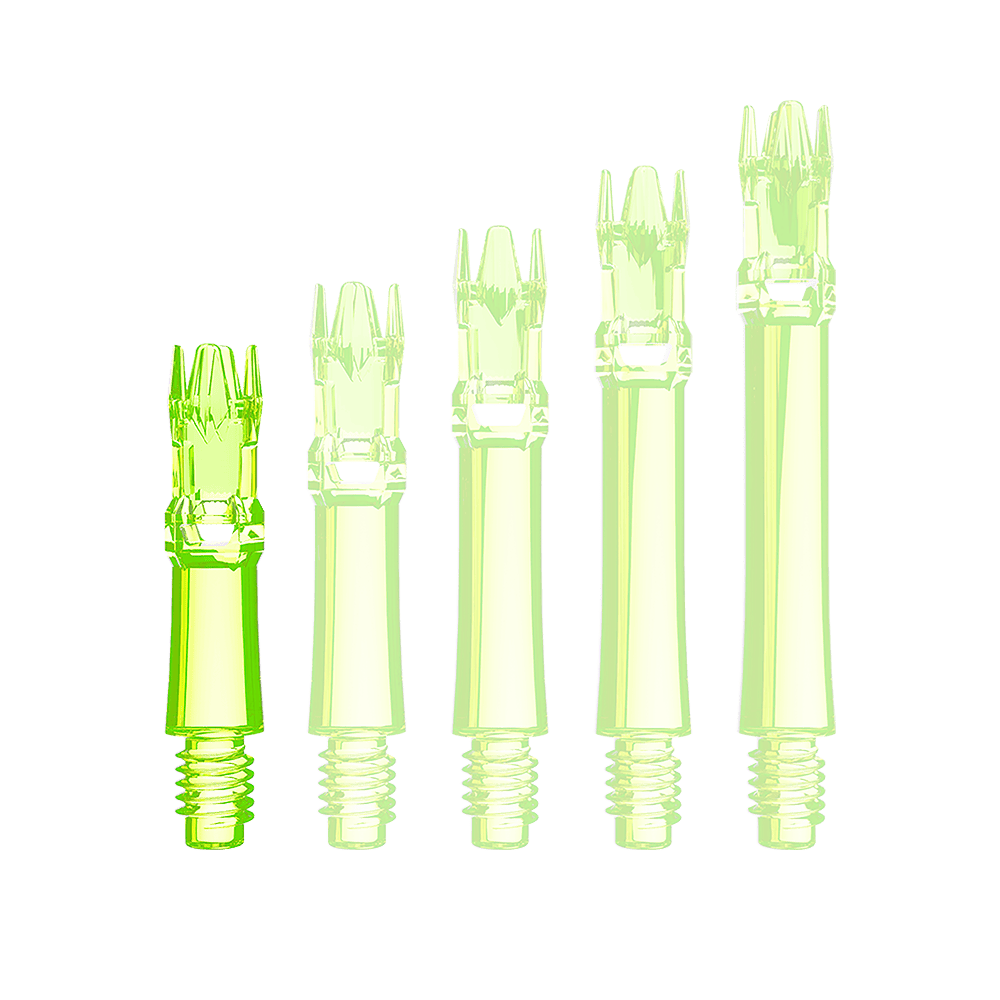 L-Style L-System vervangingsschachten - Neongeel Hier ist eine neongelbe Ersatzshaft abgebildet. Die Shaft wird von vorne gezeigt.