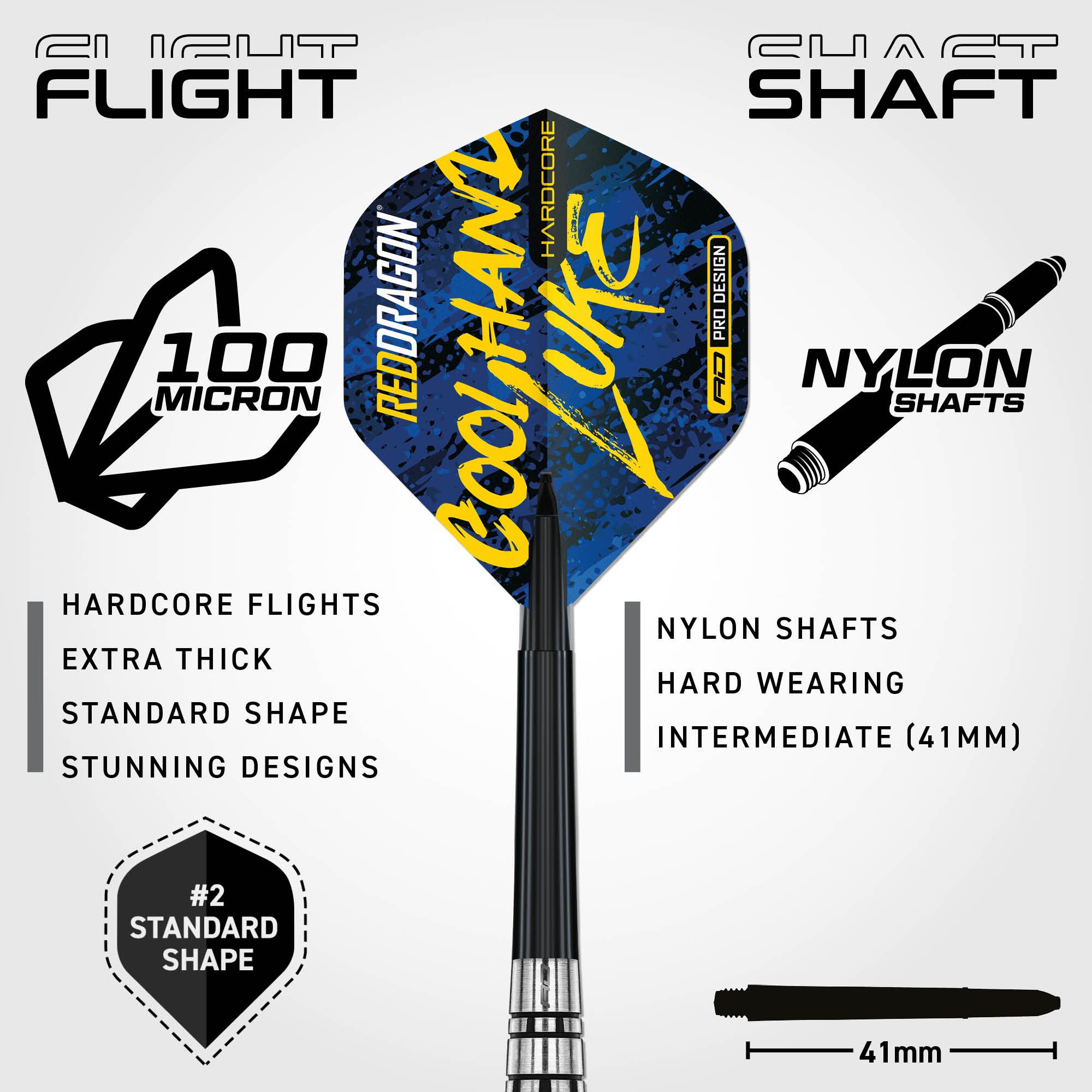 Red Dragon Luke Humphries messing stalen dartpijlen - 21 g
