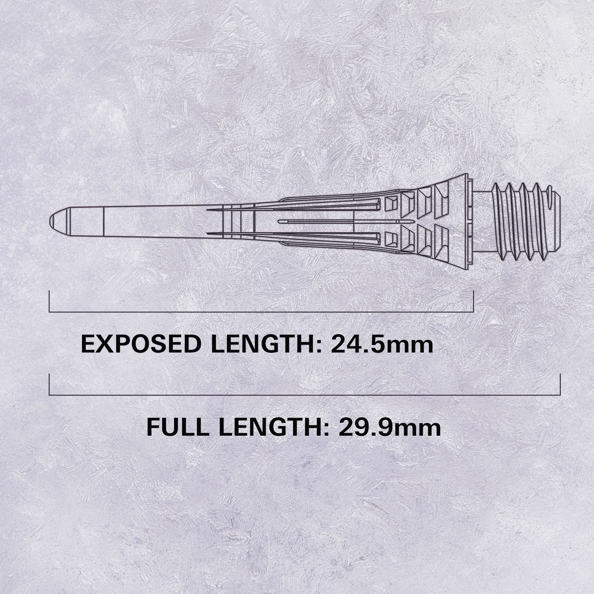 Target Cryo Soft Dart Tips, verpakking van 30 stuks - Zwart Das Bild zeigt die Target Cryo Softdartspitzen im 30er Pack in Schwarz. Diese Pfeilspitzen sind für Softdarts geeignet.