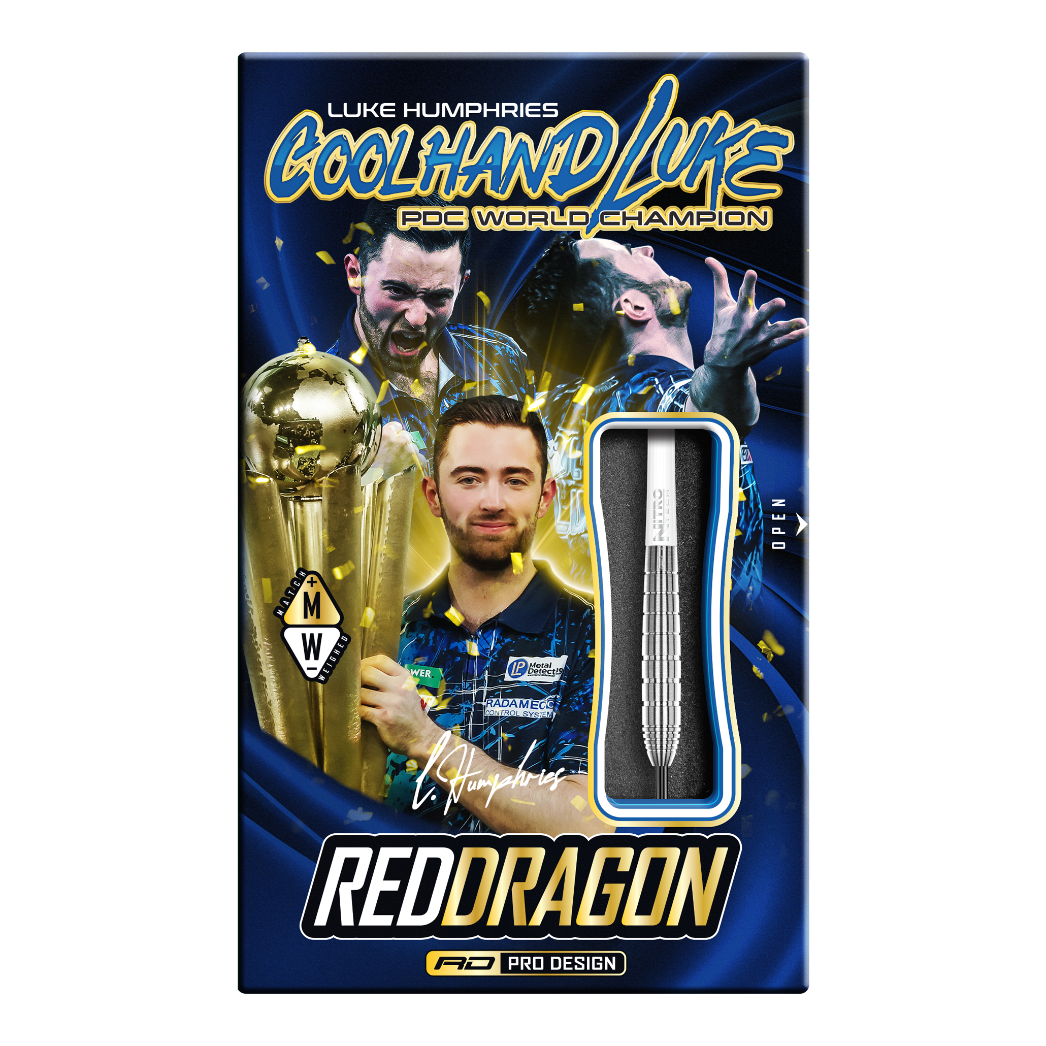 Red Dragon Luke Humphries TX1 Pioneer stalen dartpijlen Die Abbildung zeigt die Red Dragon Luke Humphries TX1 Pioneer Steeldarts. Es handelt sich um hochwertige Steeldarts für professionelle Dartspieler.