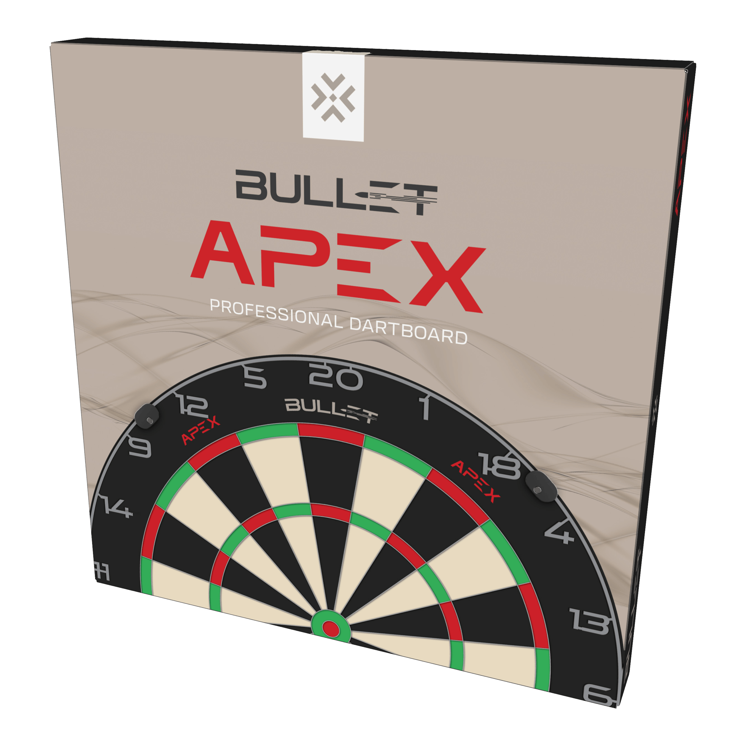 Bullet Apex stalen dartbord Abgebildet ist das Bullet Apex Steeldartboard. Das Produkt wird aus einer anderen Perspektive gezeigt.